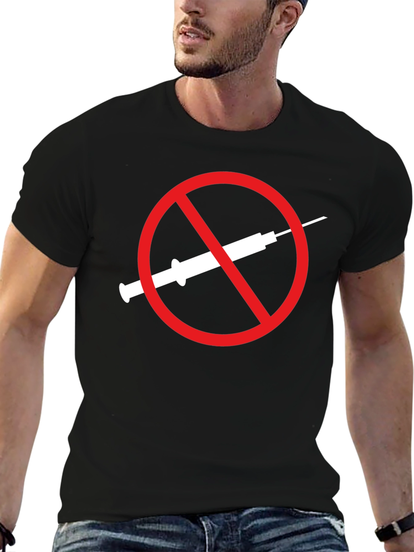 Anti-Vaccine T-Shirt Black Graphic Tee