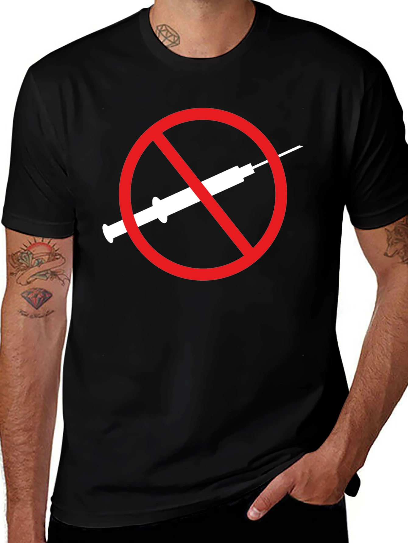 Anti-Vaccine T-Shirt Black Graphic Tee