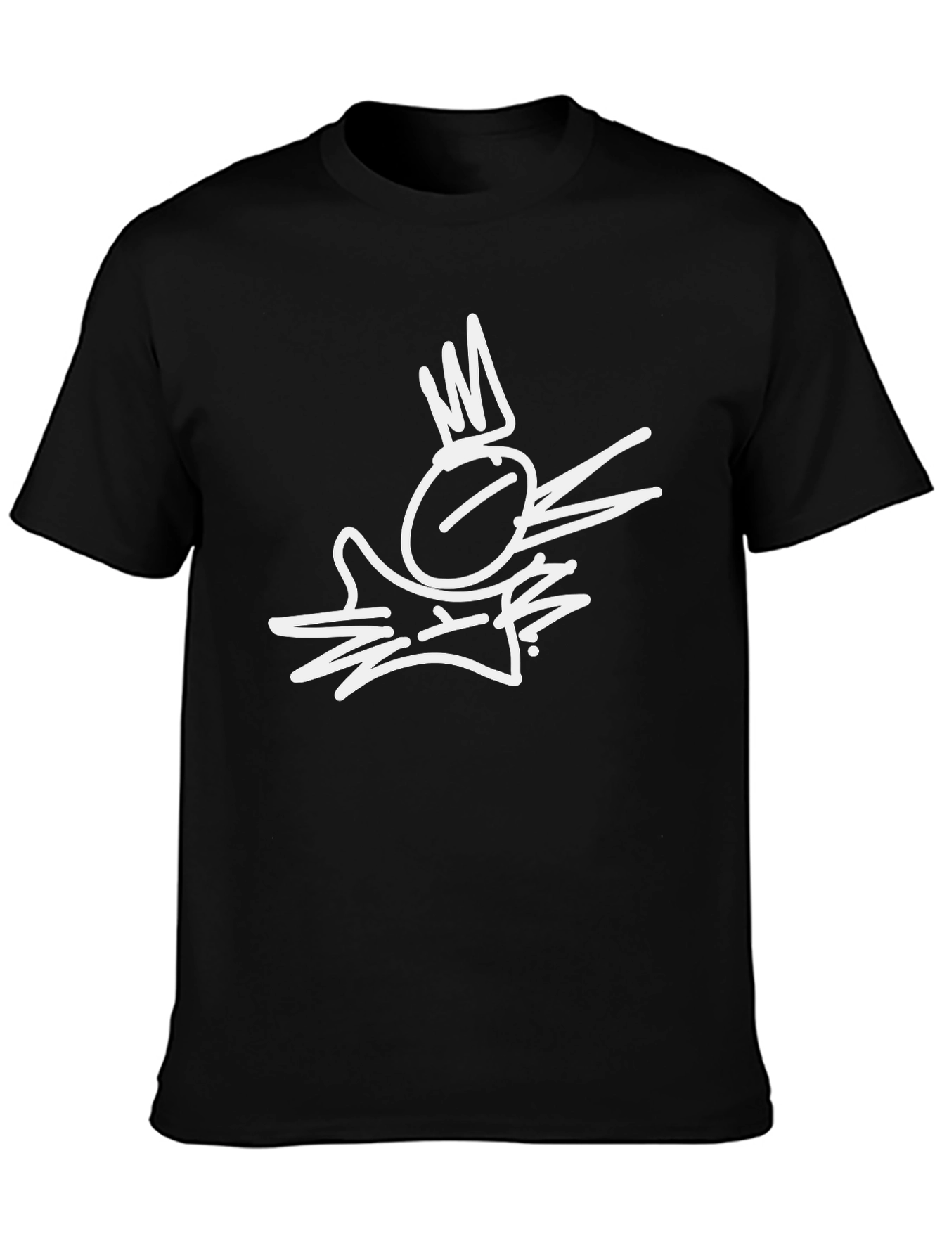Abstract Crown Graphic Black T-Shirt