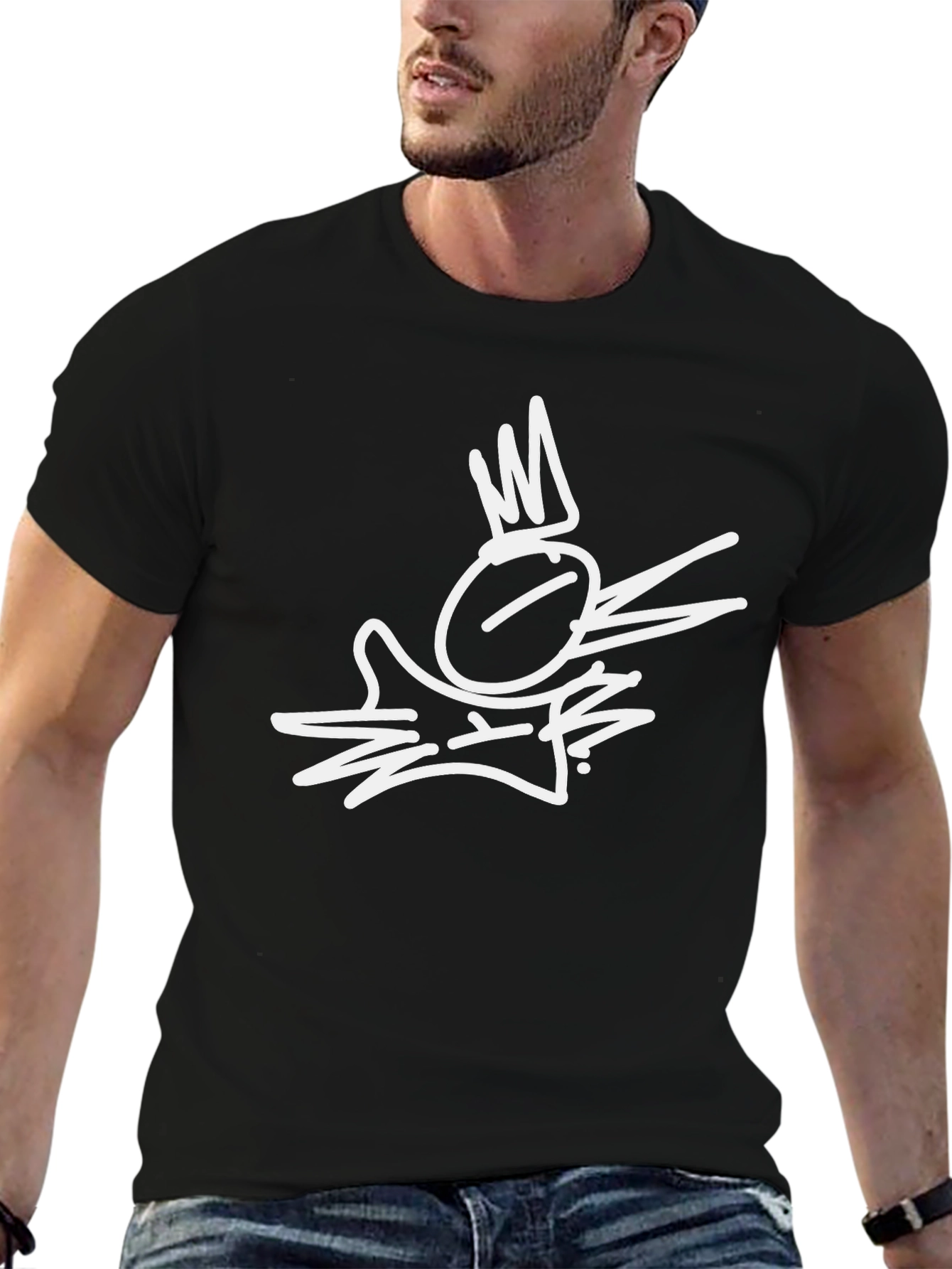 Abstract Crown Graphic Black T-Shirt