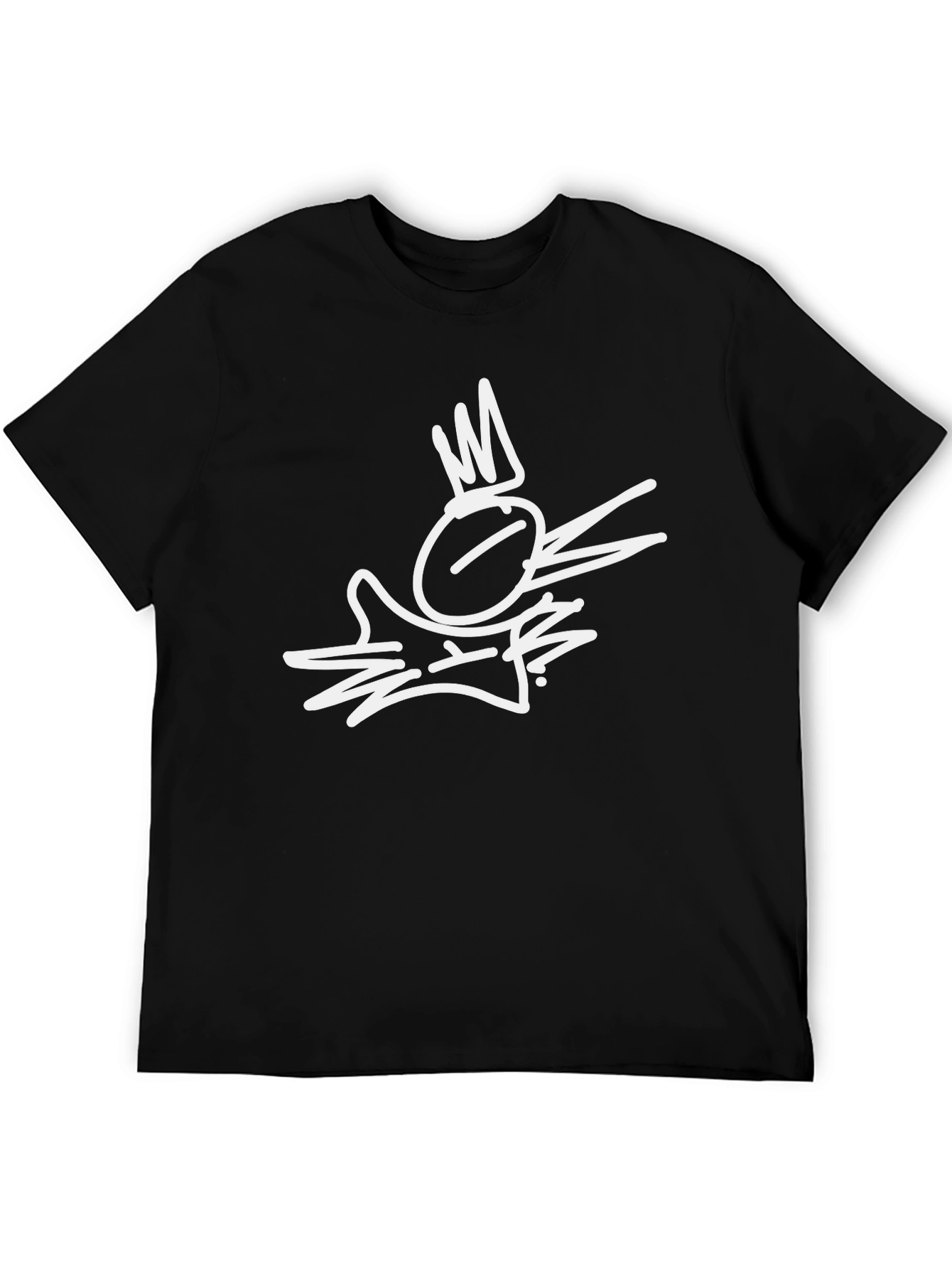 Abstract Crown Graphic Black T-Shirt