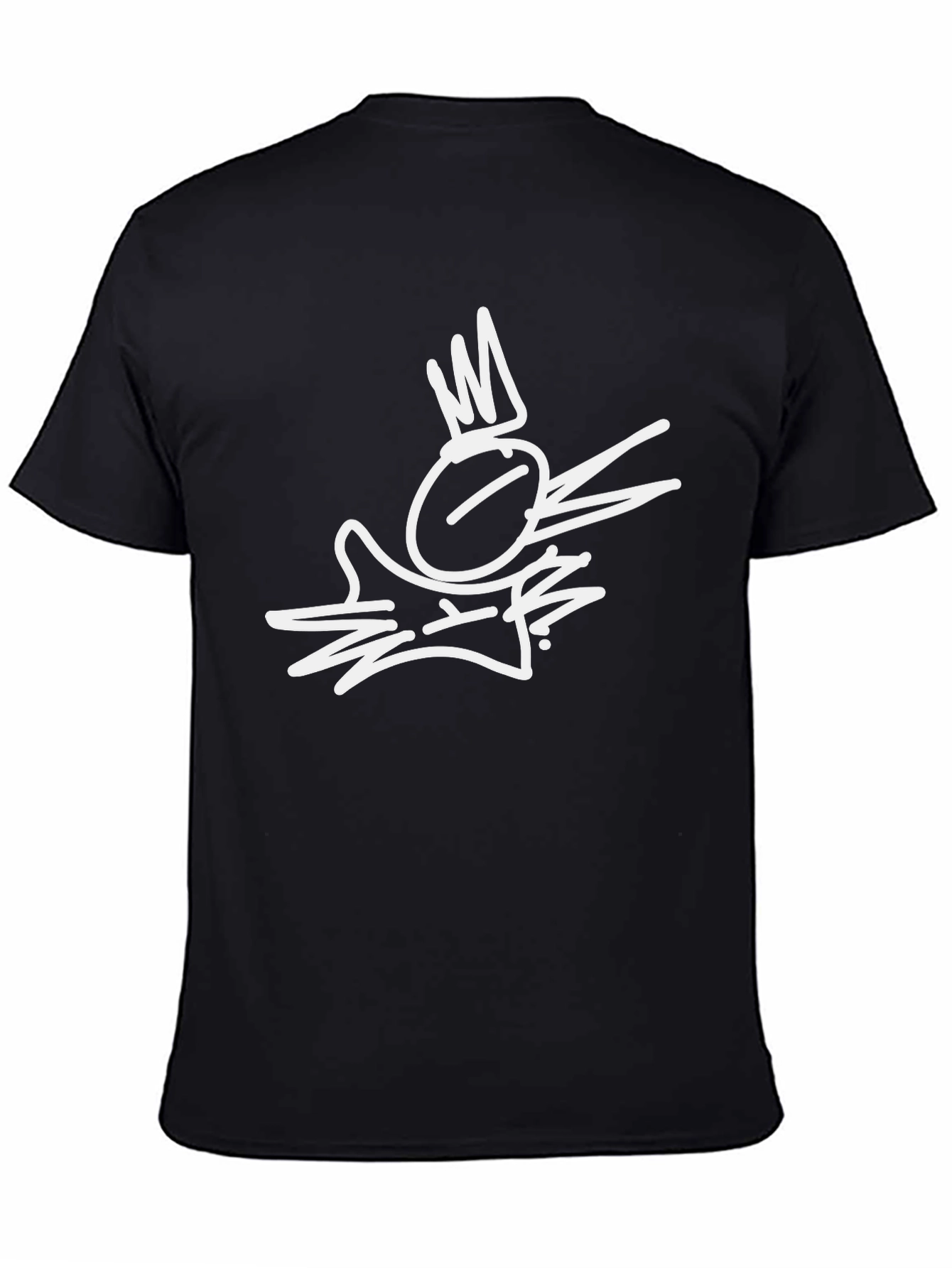 Abstract Crown Graphic Black T-Shirt