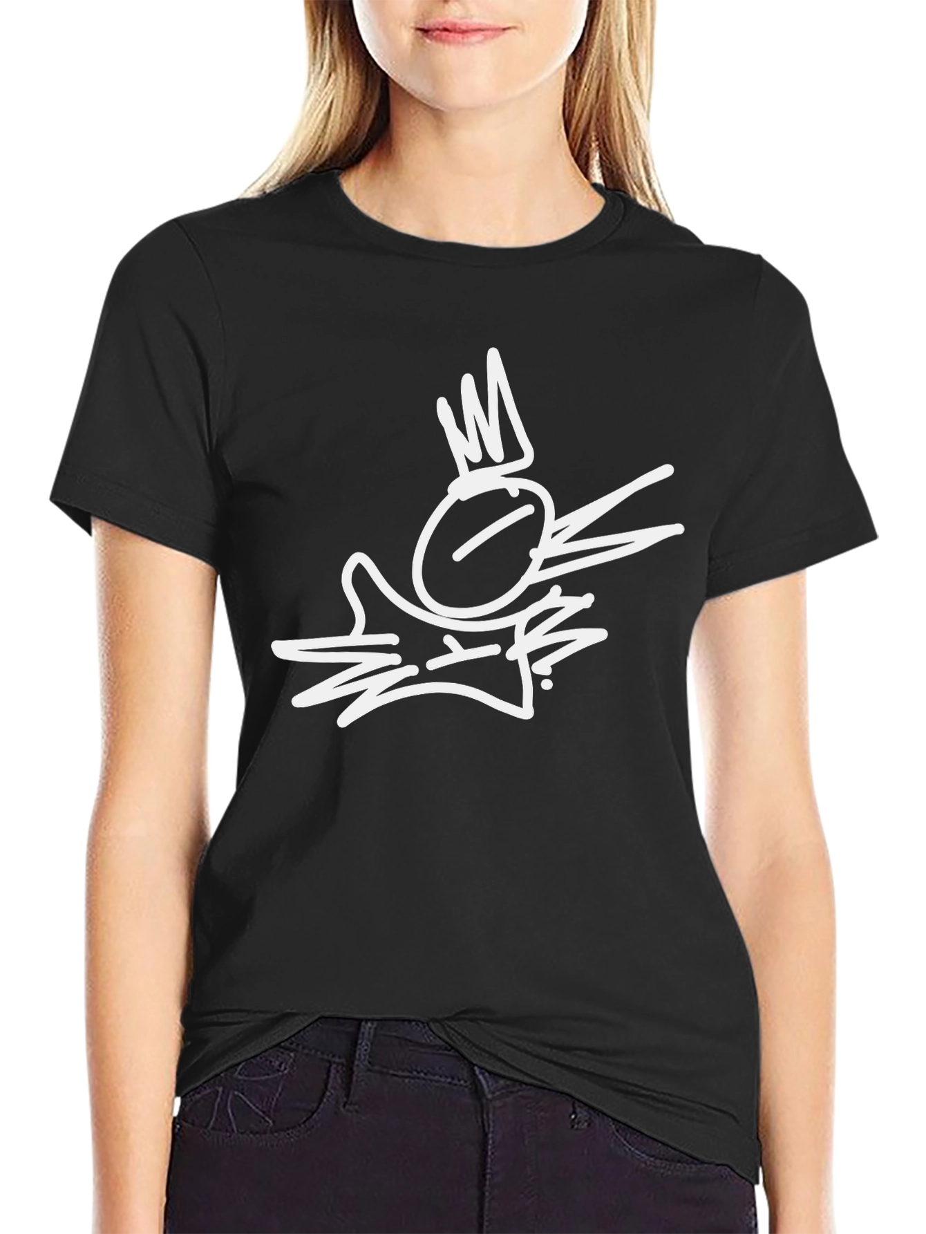 Abstract Crown Graphic Black T-Shirt