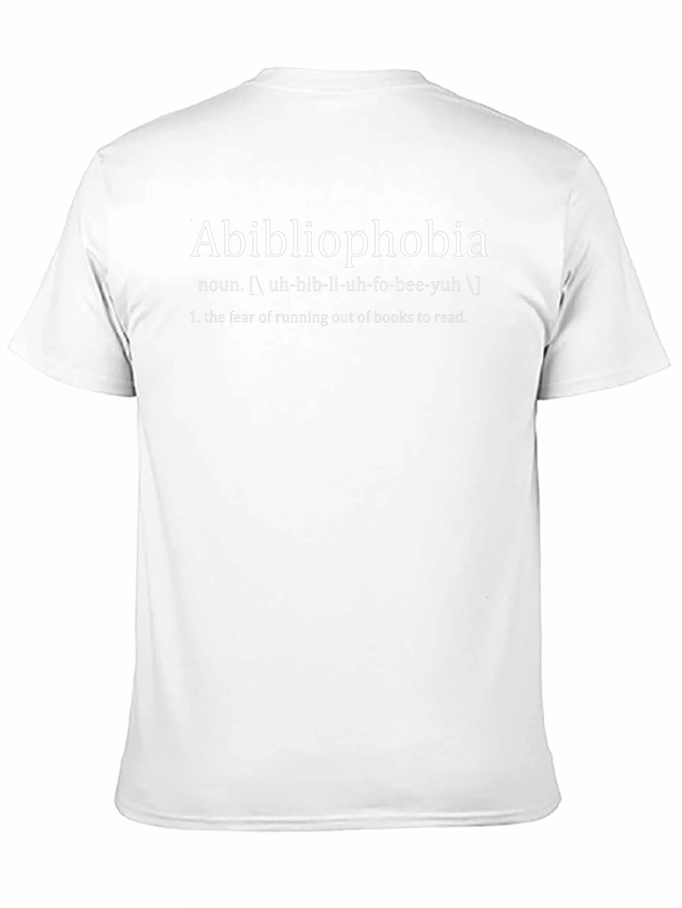 Abibliophobia Definition Graphic Tee - Book Lovers T-Shirt