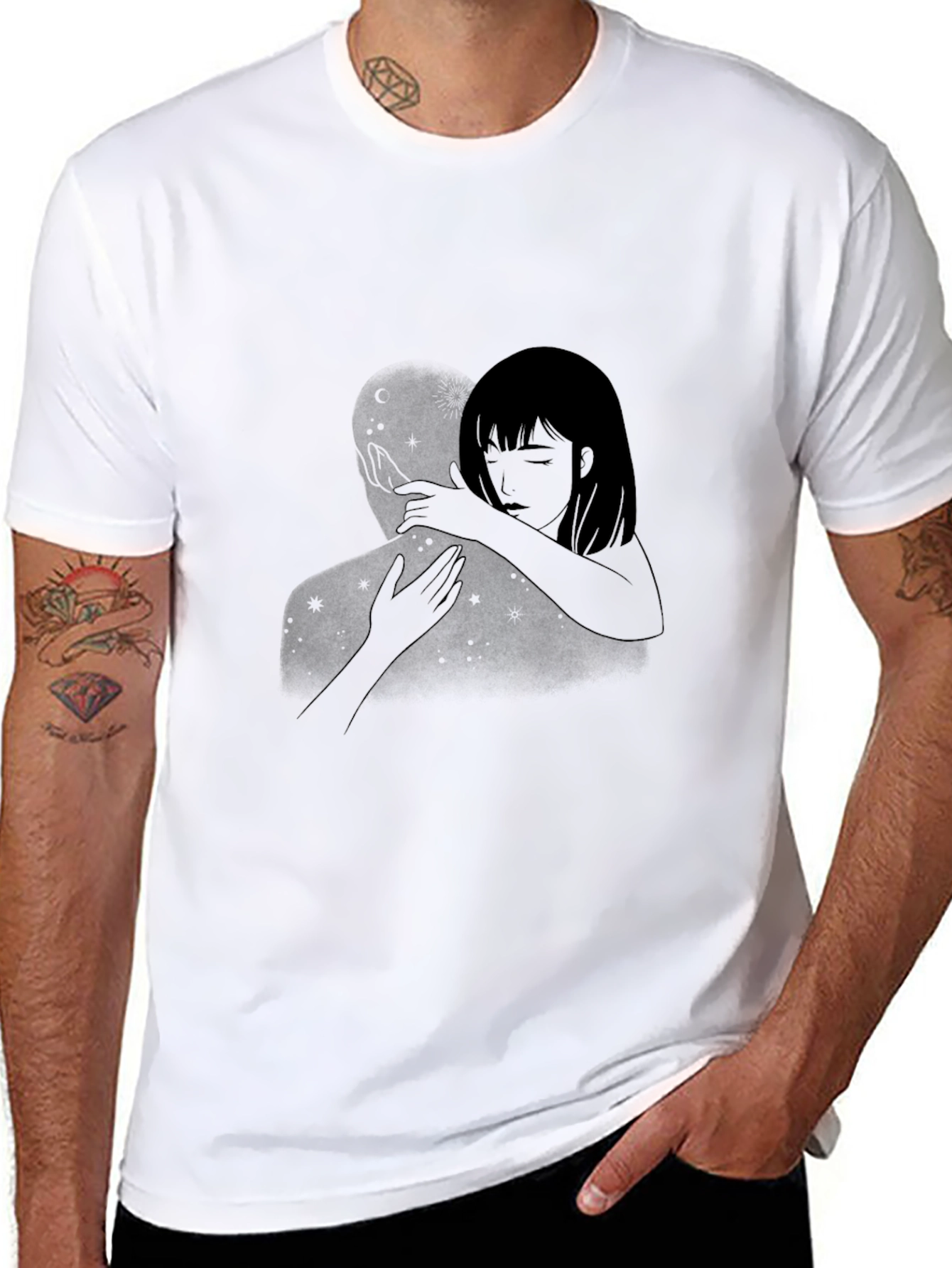 Embrace Graphic Tee - Stylish Black Comfort