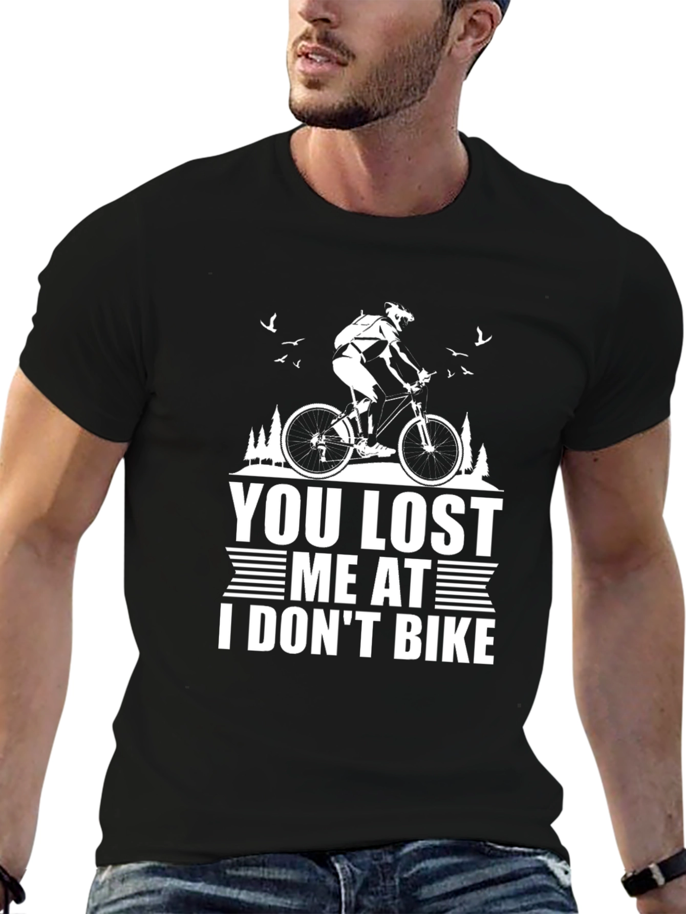 You Lost Me At I Dont Bike Black T-Shirt