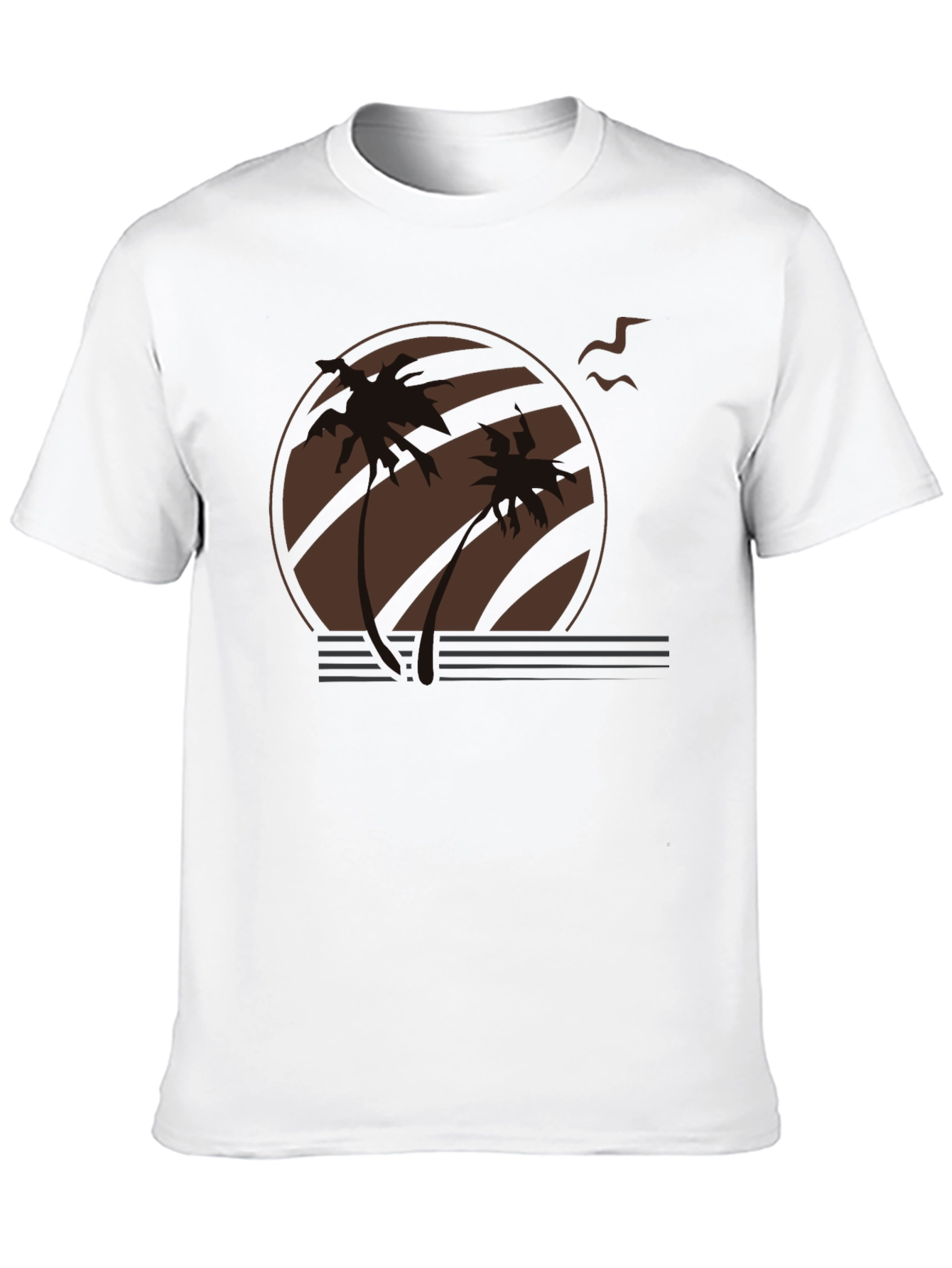 Sunset Palm Tree Graphic Tee - Retro Style