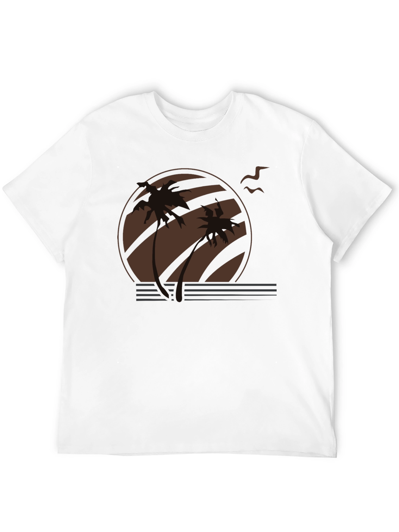 Sunset Palm Tree Graphic Tee - Retro Style