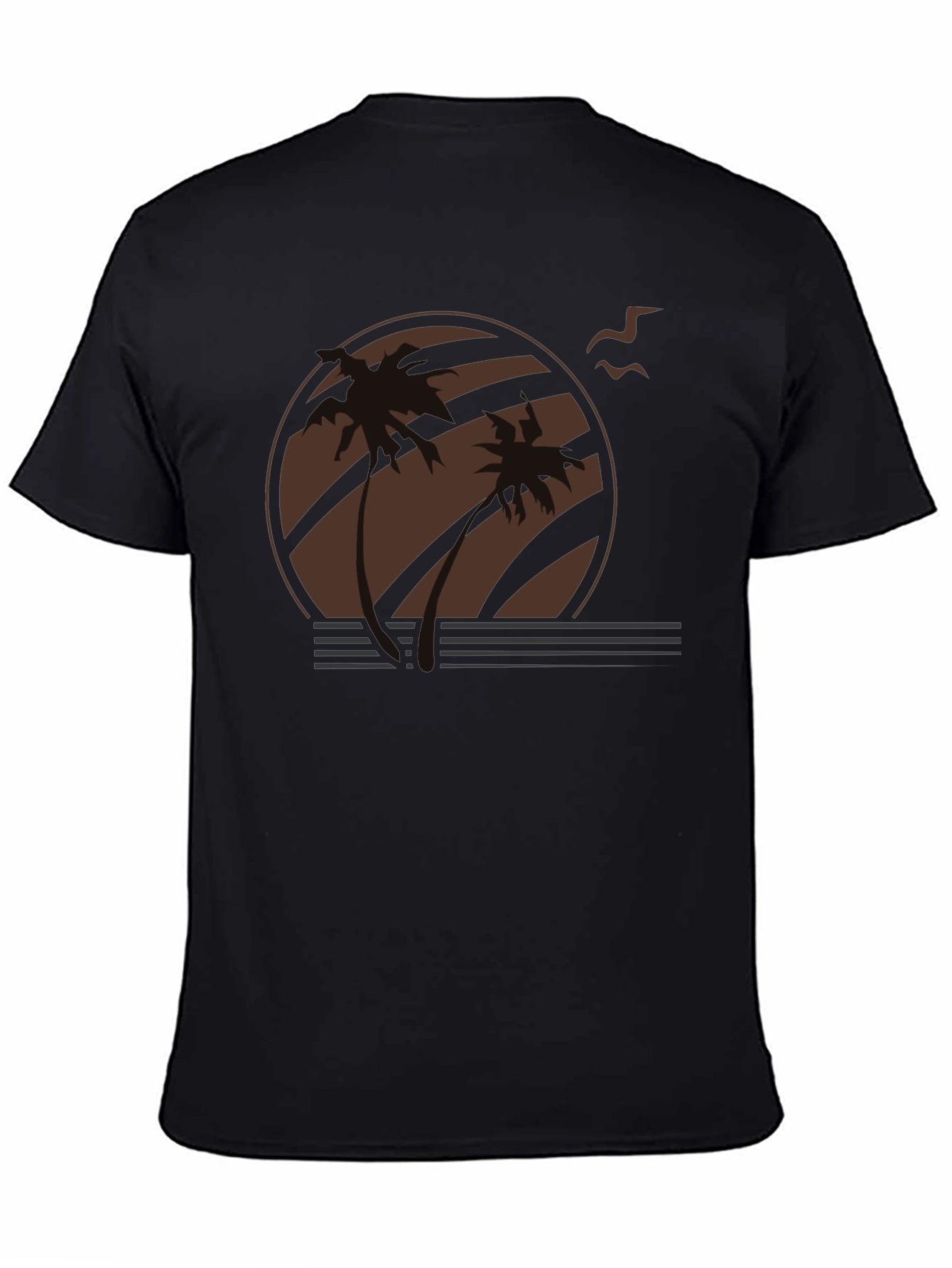Sunset Palm Tree Graphic Tee - Retro Style