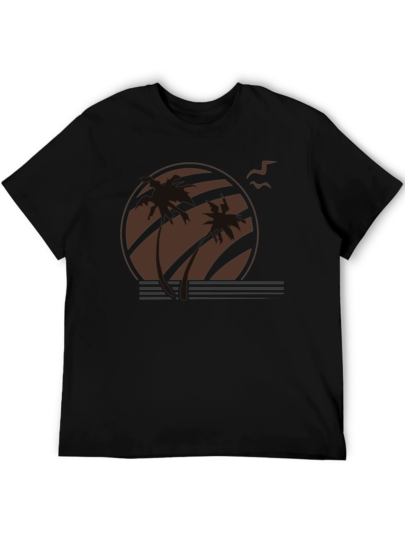 Sunset Palm Tree Graphic Tee - Retro Style