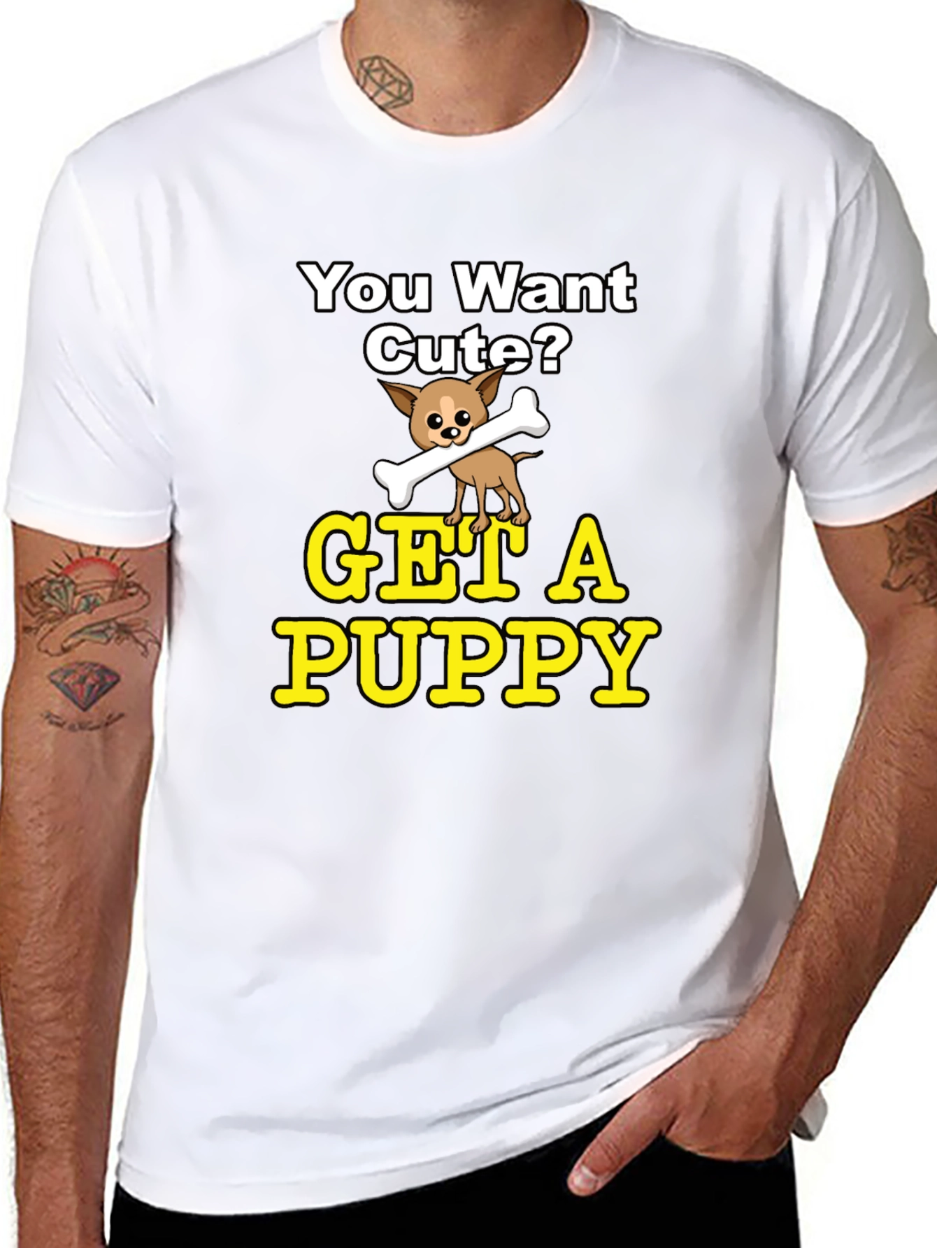 Cute Puppy Graphic T-Shirt - You Want Cute?