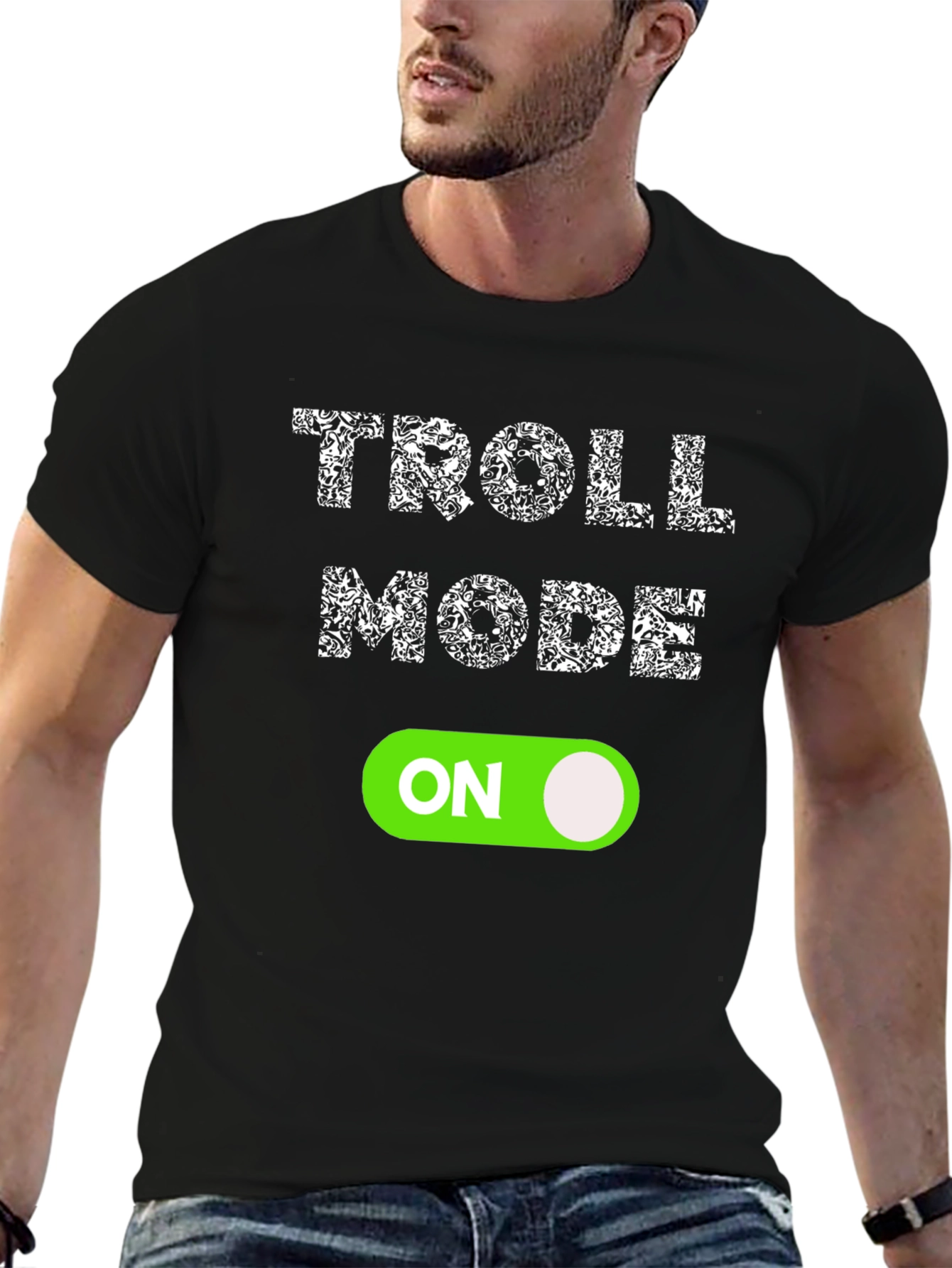Troll Mode ON Black Graphic Tee