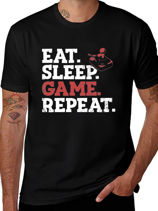 Eat Sleep Game Repeat T-Shirt - Gamer Tee