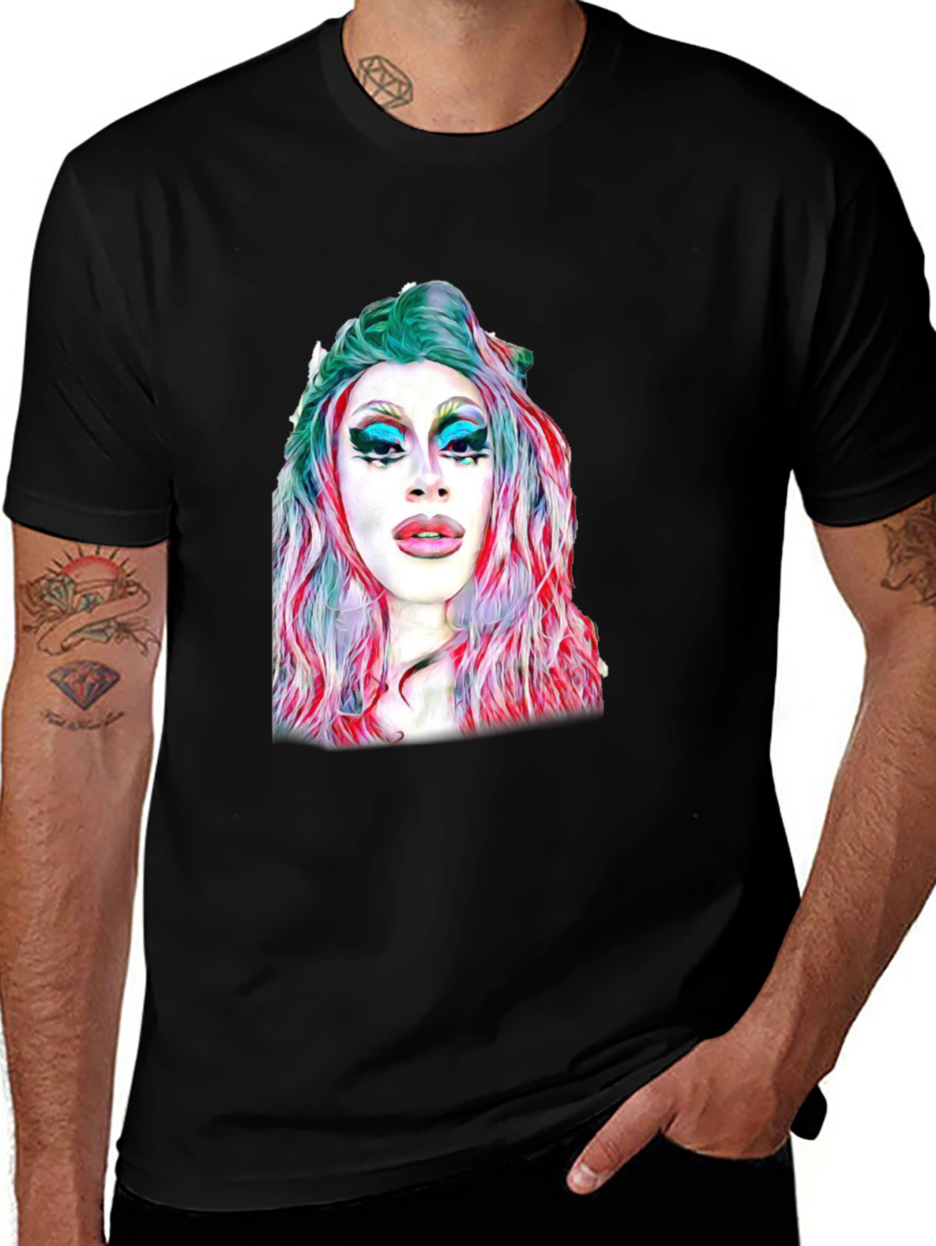 Drag Queen Graphic Tee - Unique Artistic Design