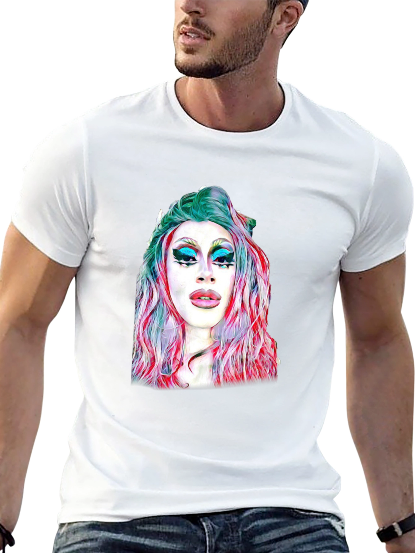 Drag Queen Graphic Tee - Unique Artistic Design