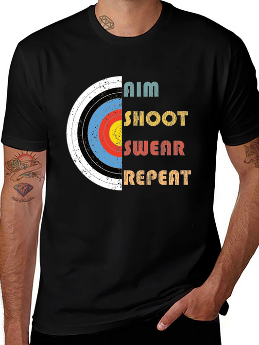 Archery Aim Shoot Swear Repeat Graphic Tee
