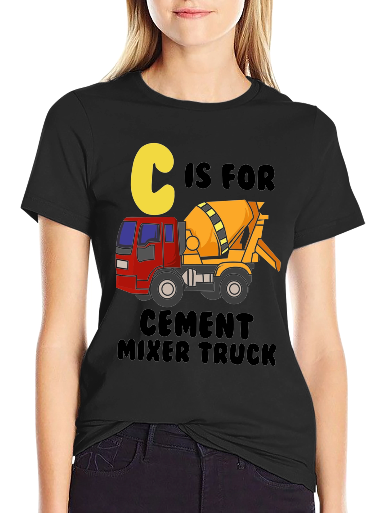 C is for Cement Mixer Truck Graphic Tee