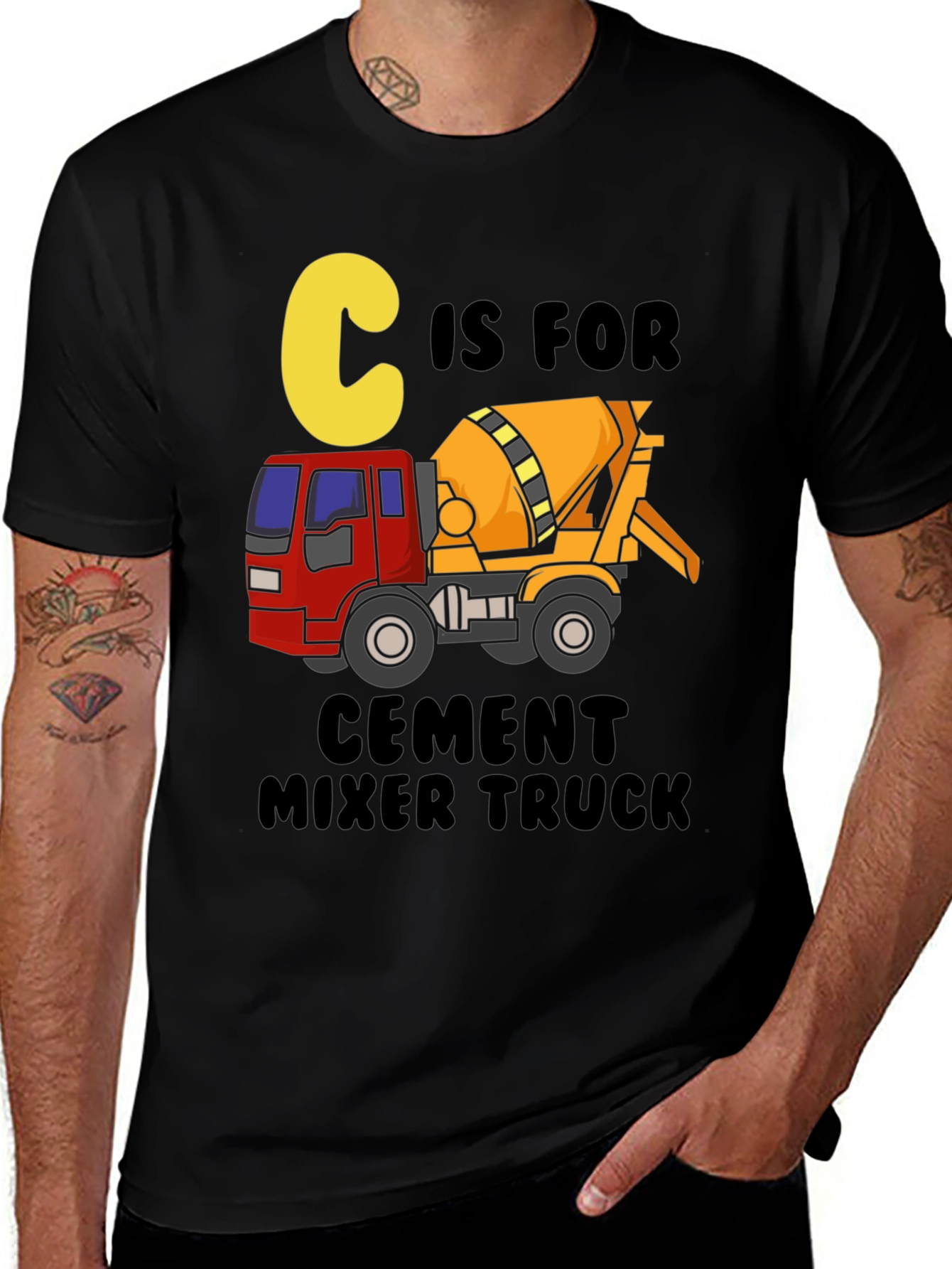 C is for Cement Mixer Truck Graphic Tee