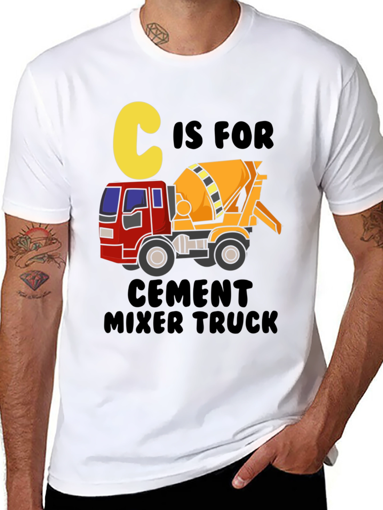 C is for Cement Mixer Truck Graphic Tee