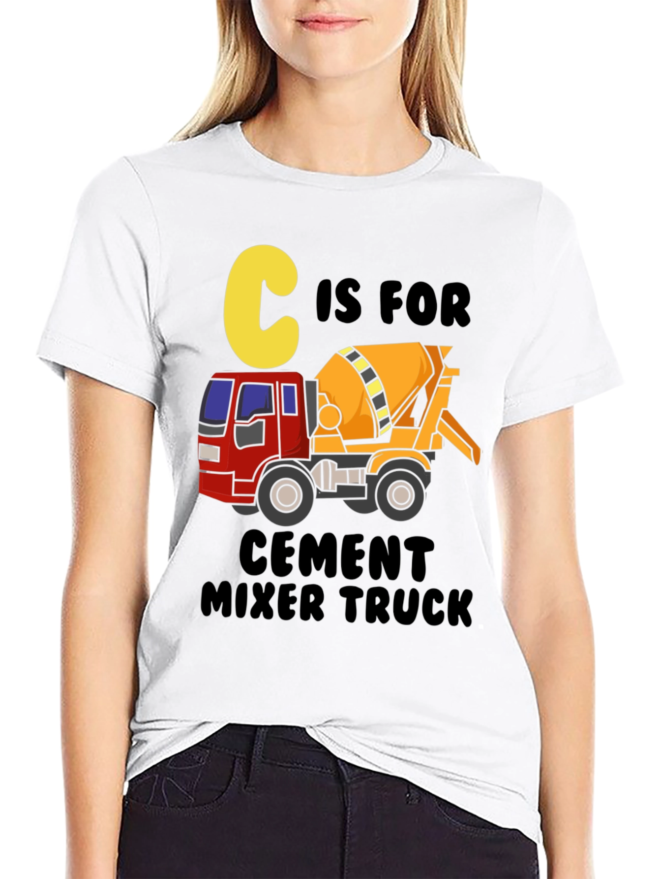 C is for Cement Mixer Truck Graphic Tee