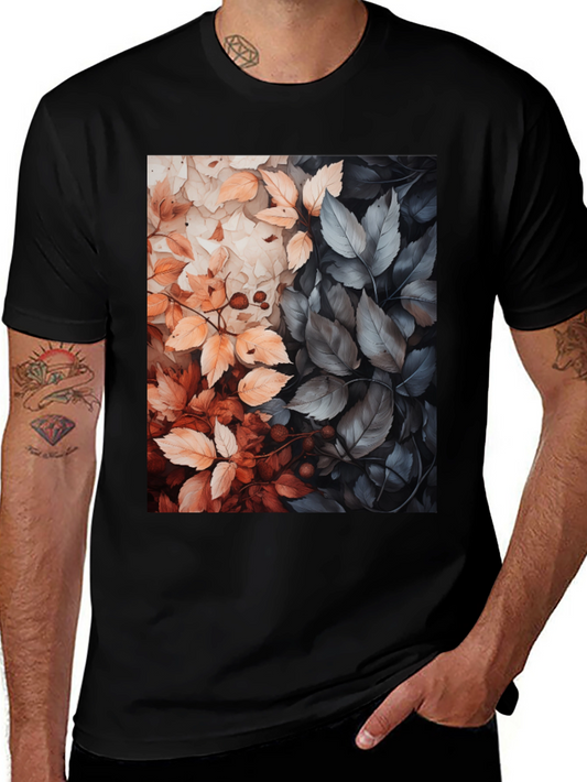 Autumn Leaves Graphic Tee - Stylish Nature Design
