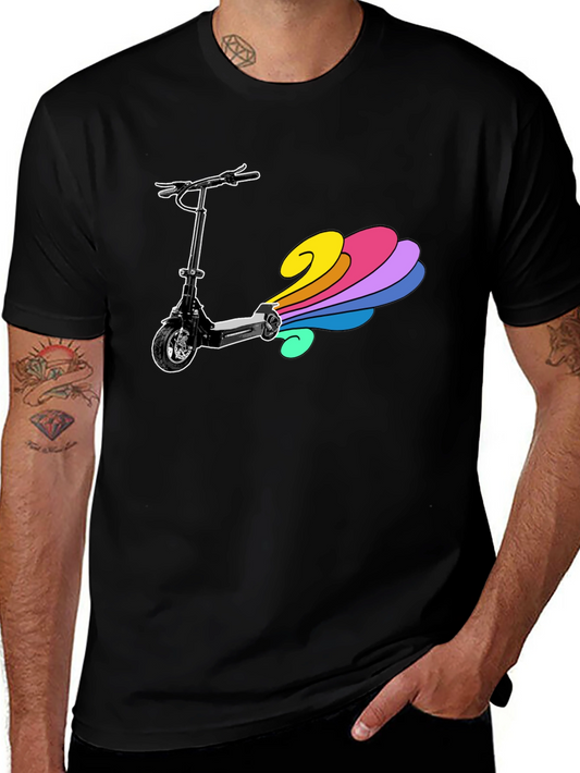 Electric Scooter Rainbow Tail Tee