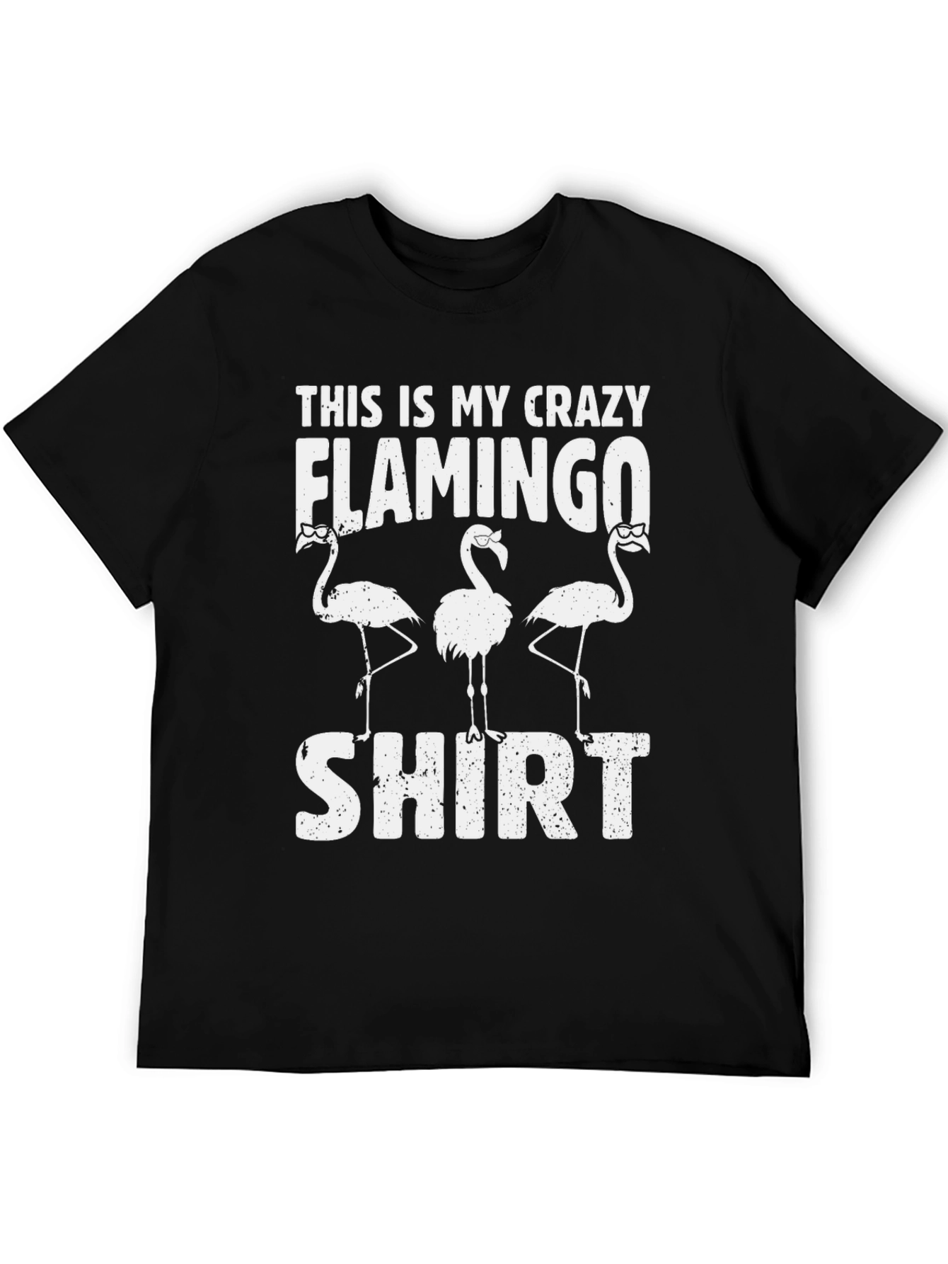 Crazy Flamingo Graphic T-Shirt - Mens Black Tee