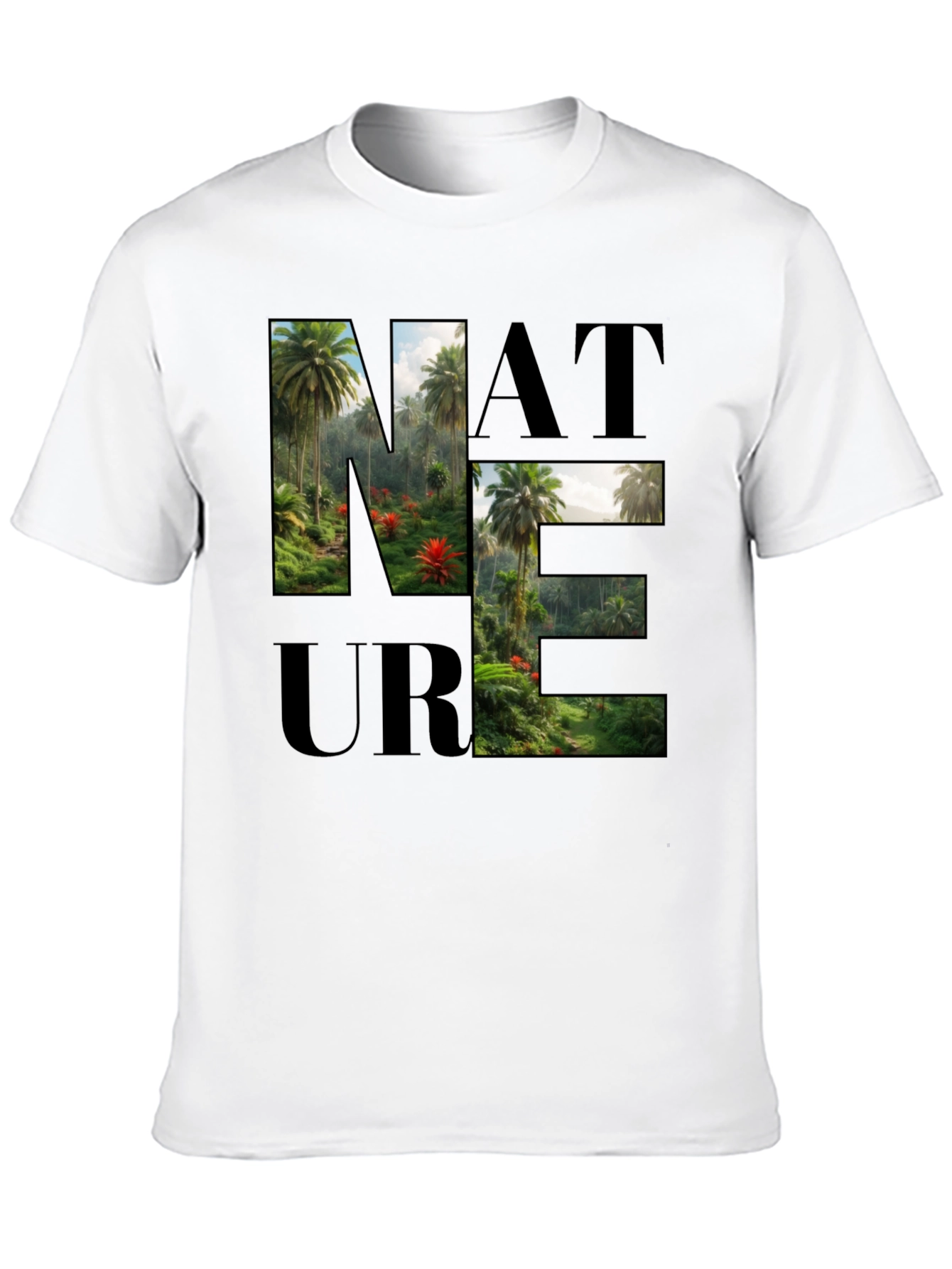 Nature Graphic Print Black T-Shirt