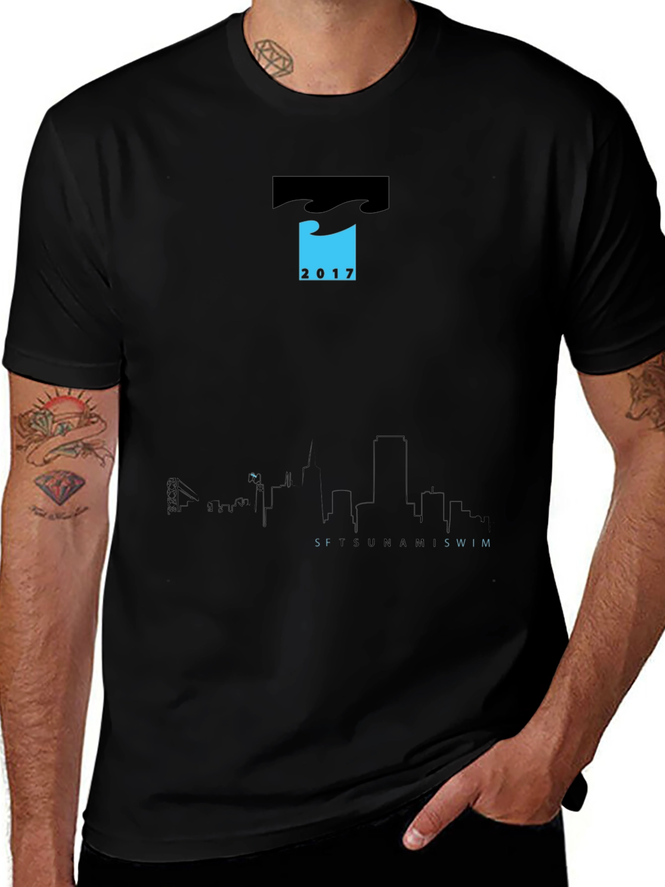 SF Tsunami Swim 2017 Black Graphic Tee