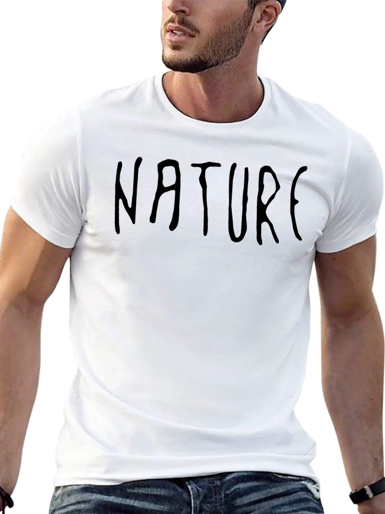 Nature Graphic Tee - Black Crew Neck T-Shirt