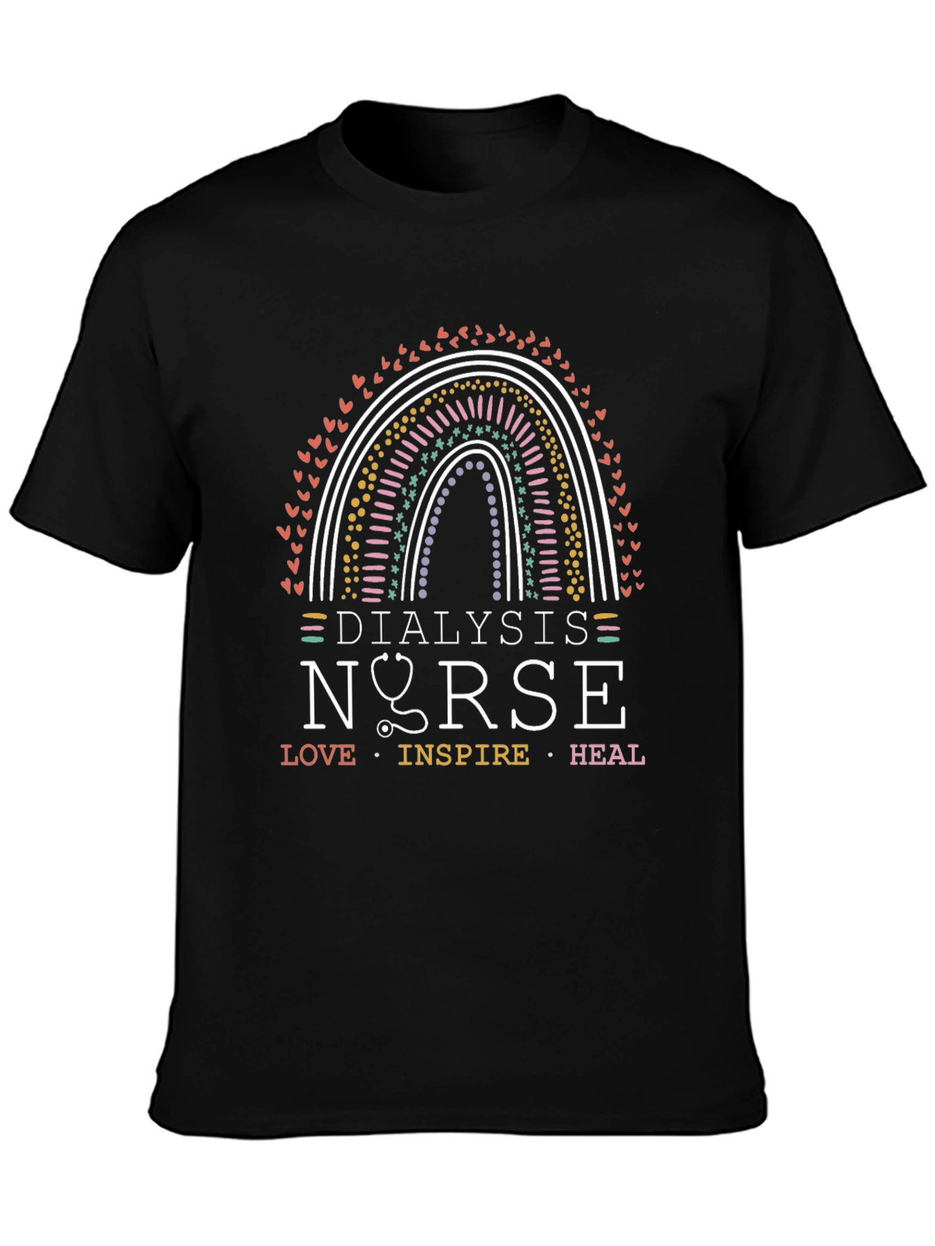 Dialysis Nurse Rainbow Graphic Tee