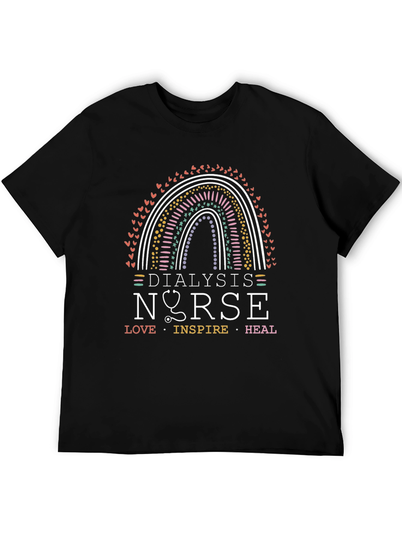Dialysis Nurse Rainbow Graphic Tee
