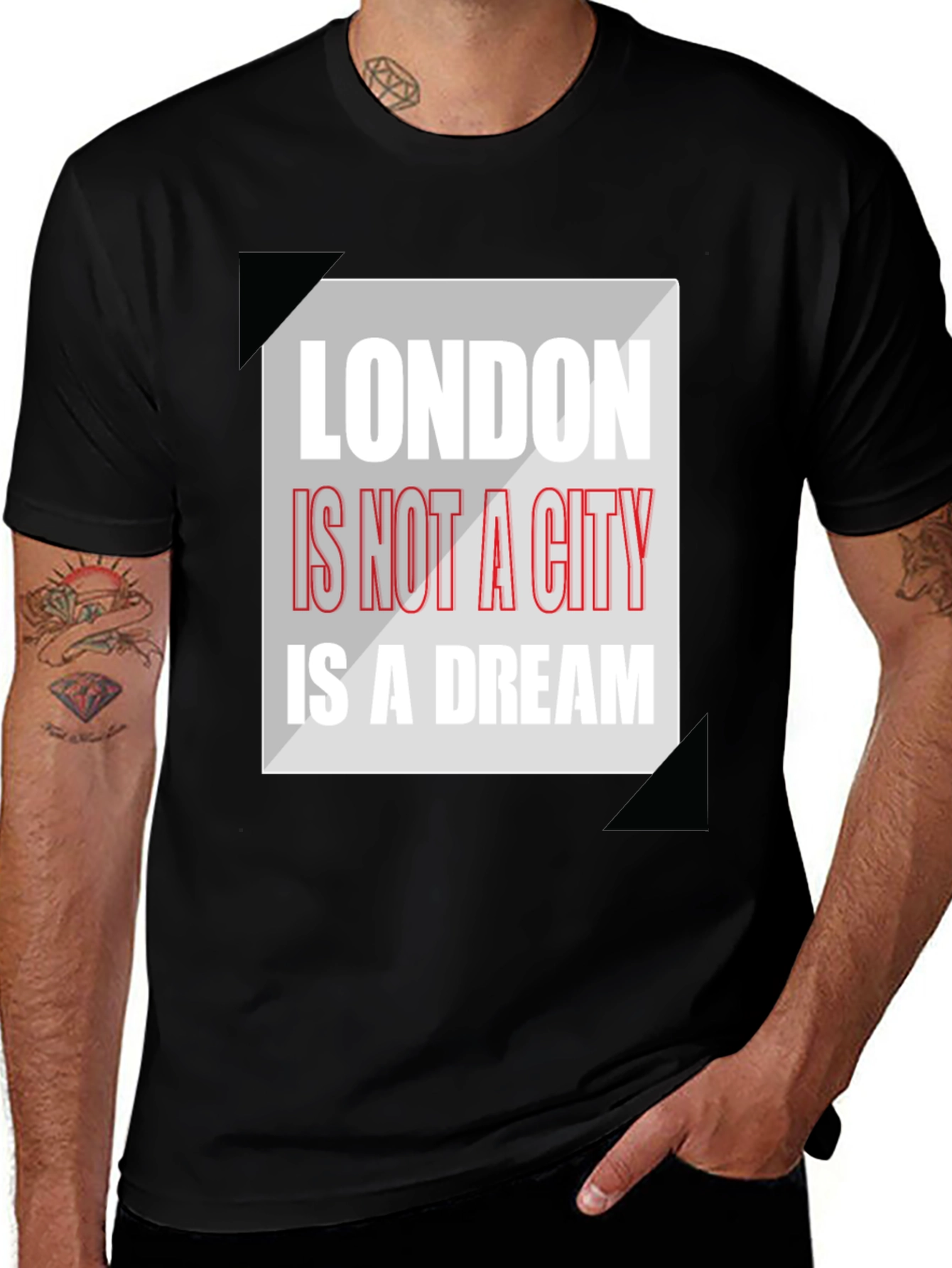 London Dream Graphic Tee - Mens Black T-Shirt