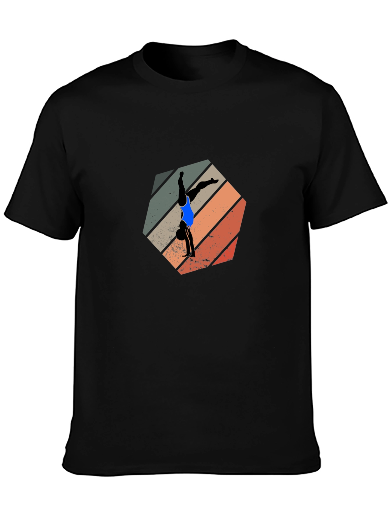 Gymnast Retro Graphic Black Tee