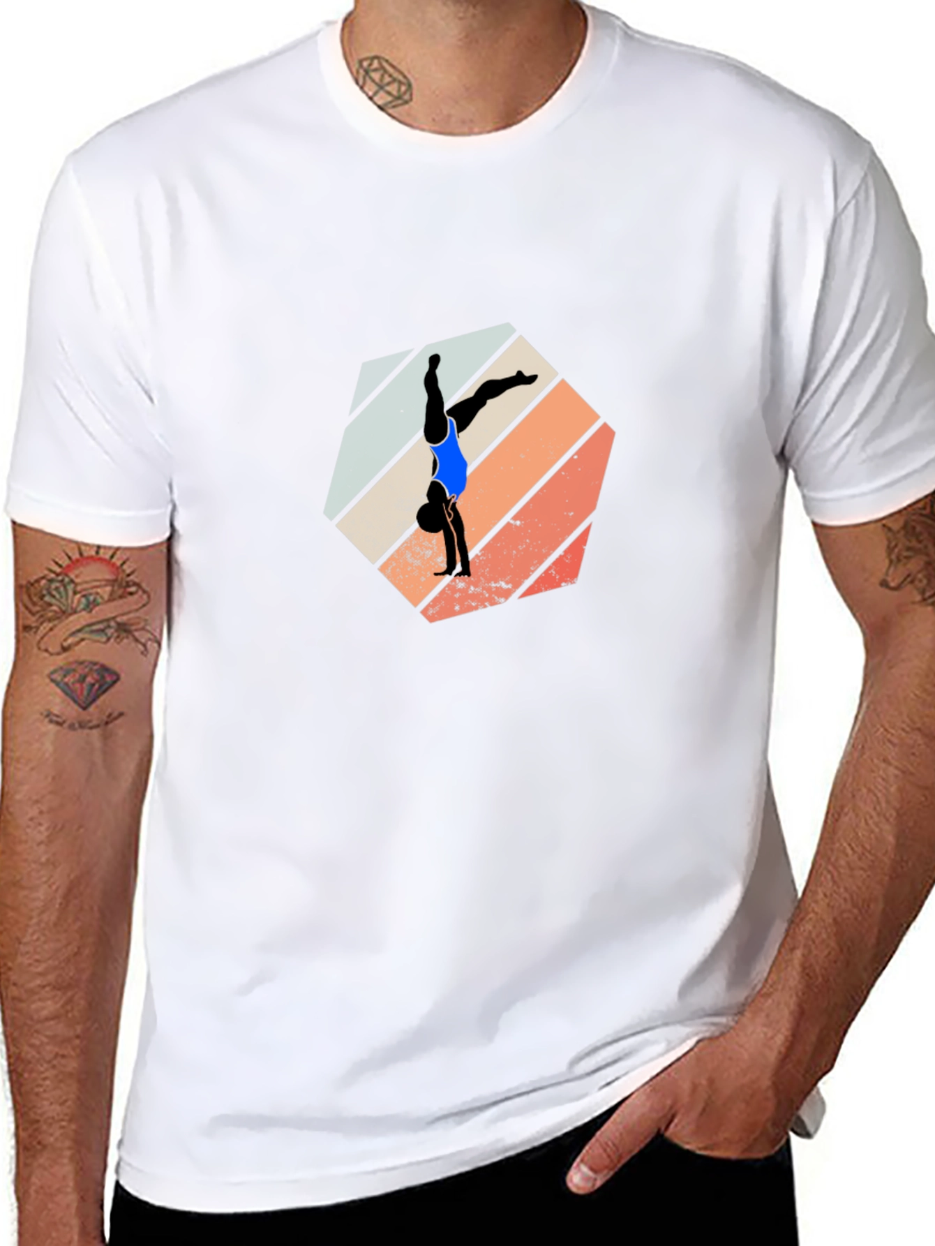 Gymnast Retro Graphic Black Tee