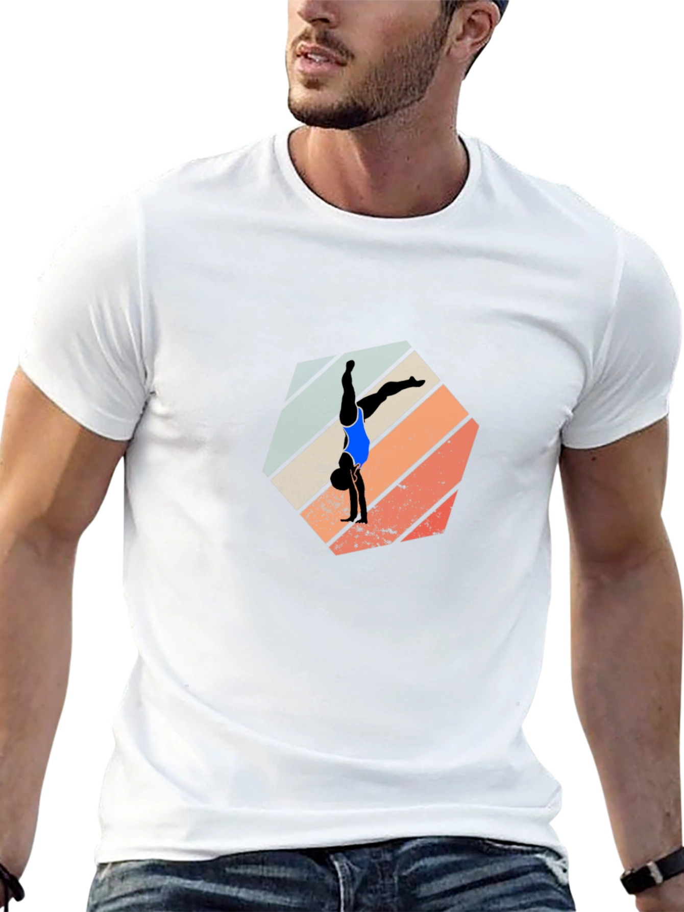 Gymnast Retro Graphic Black Tee