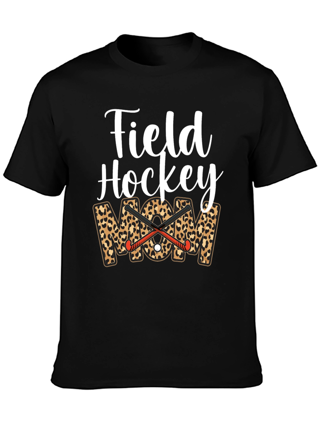 Field Hockey Mom Leopard Print T-Shirt