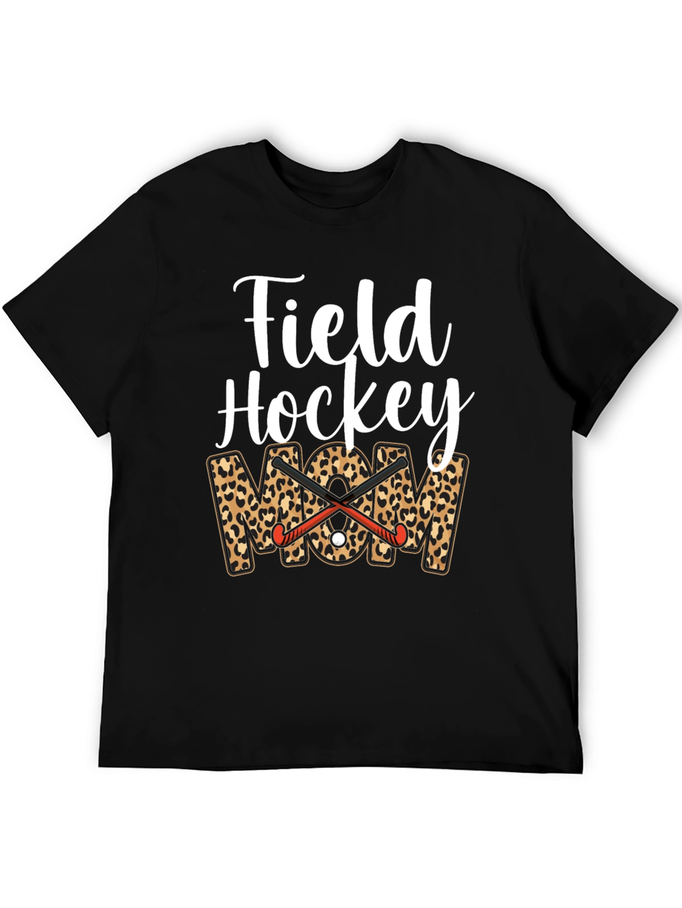Field Hockey Mom Leopard Print T-Shirt