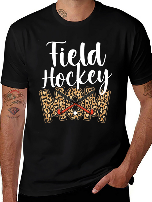 Field Hockey Mom Leopard Print T-Shirt