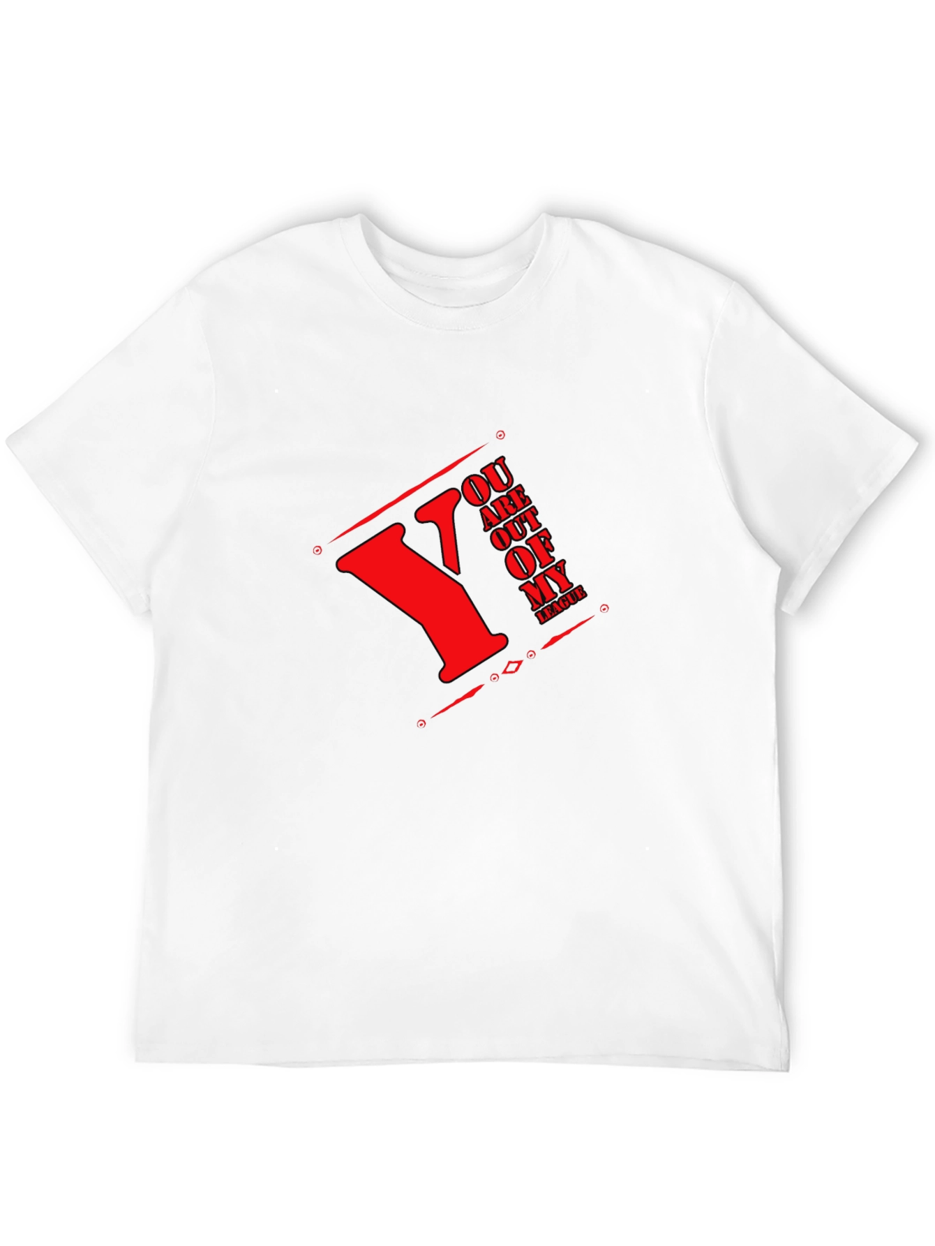 Mens Black T-Shirt with Red Lettering Design