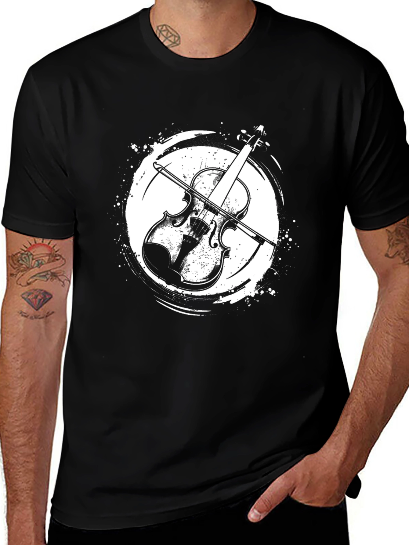 Violin Graphic Tee - Musical Instrument T-Shirt