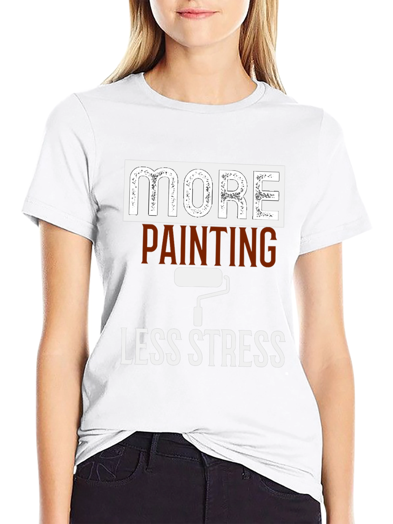 More Painting Less Stress Graphic T-Shirt