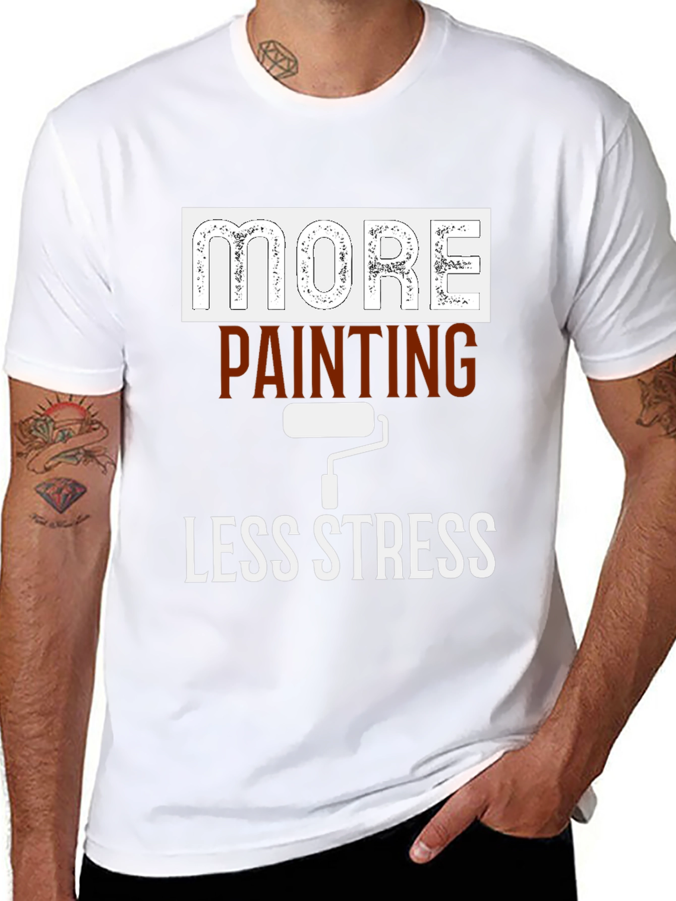 More Painting Less Stress Graphic T-Shirt
