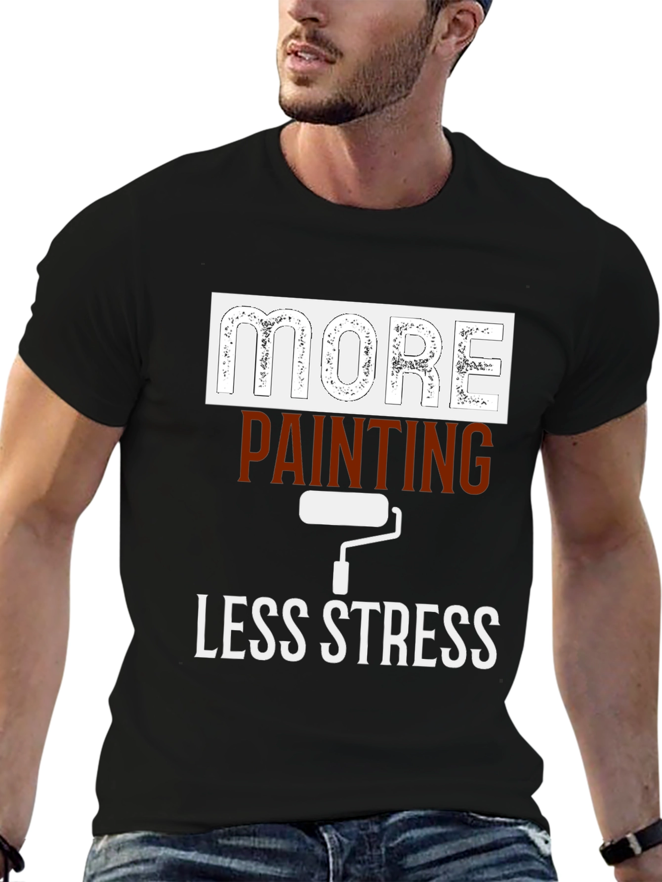 More Painting Less Stress Graphic T-Shirt