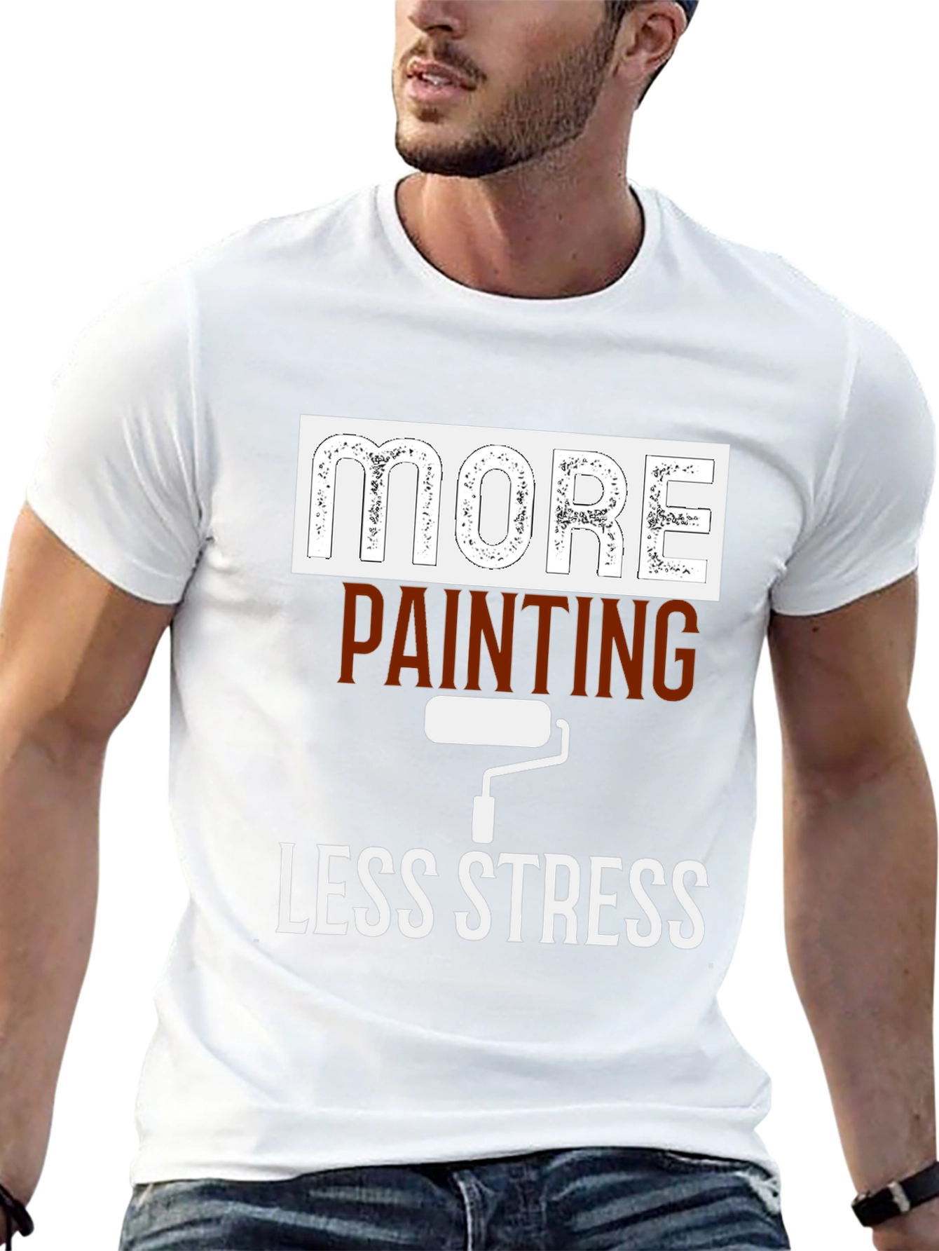 More Painting Less Stress Graphic T-Shirt