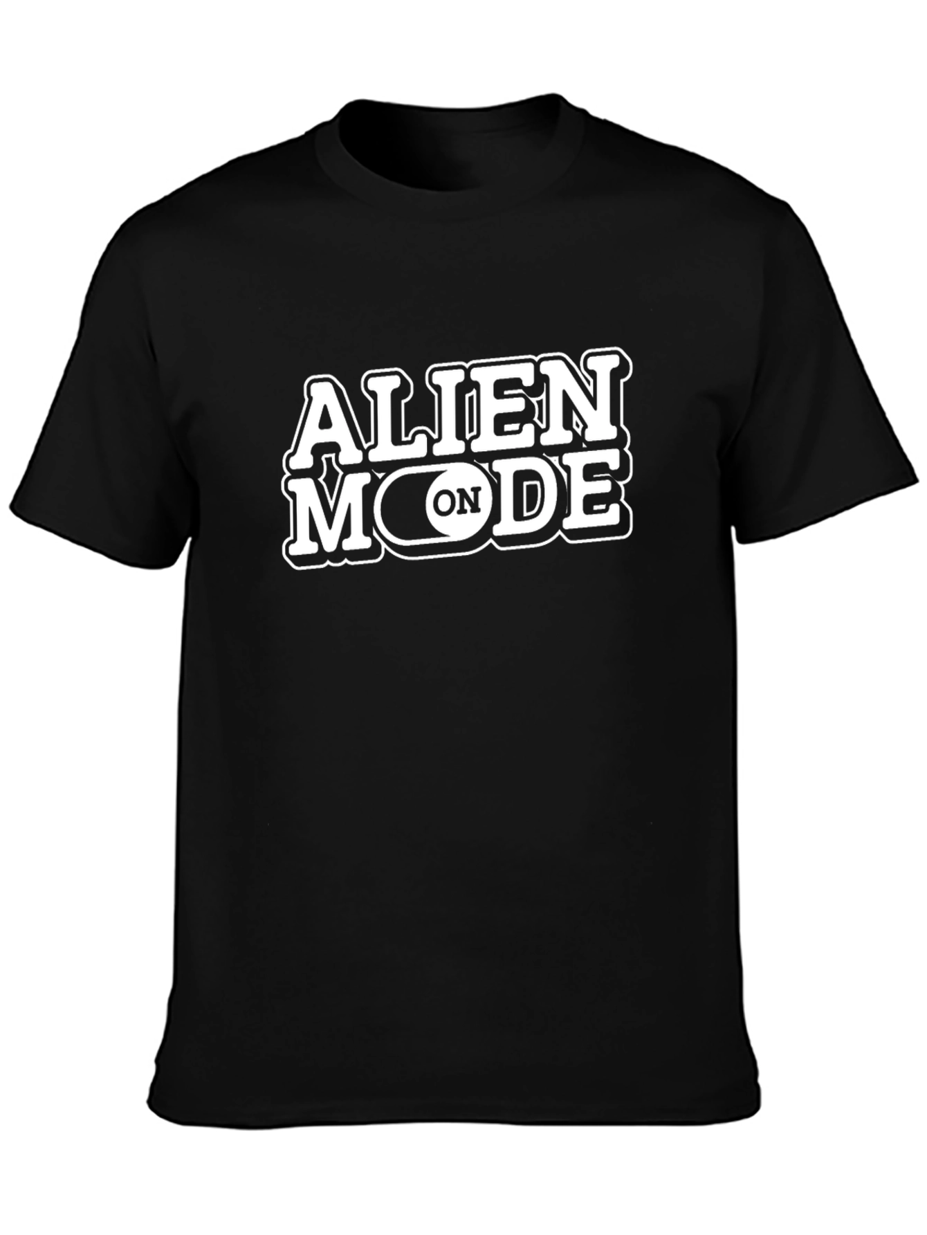 Alien Mode On T-Shirt - Black Crew Neck