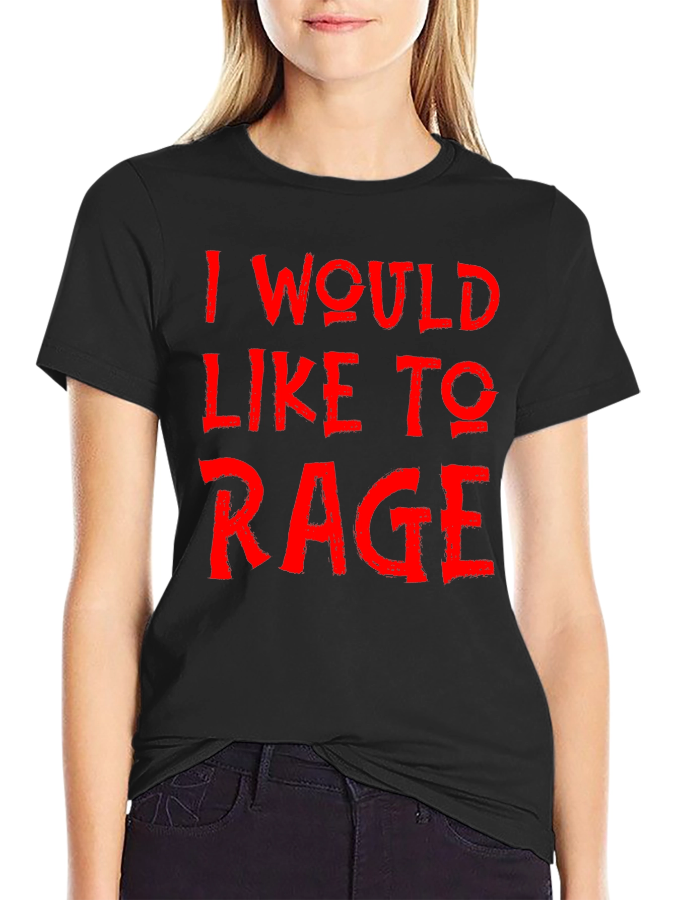 I Would Like to Rage Black Graphic Tee