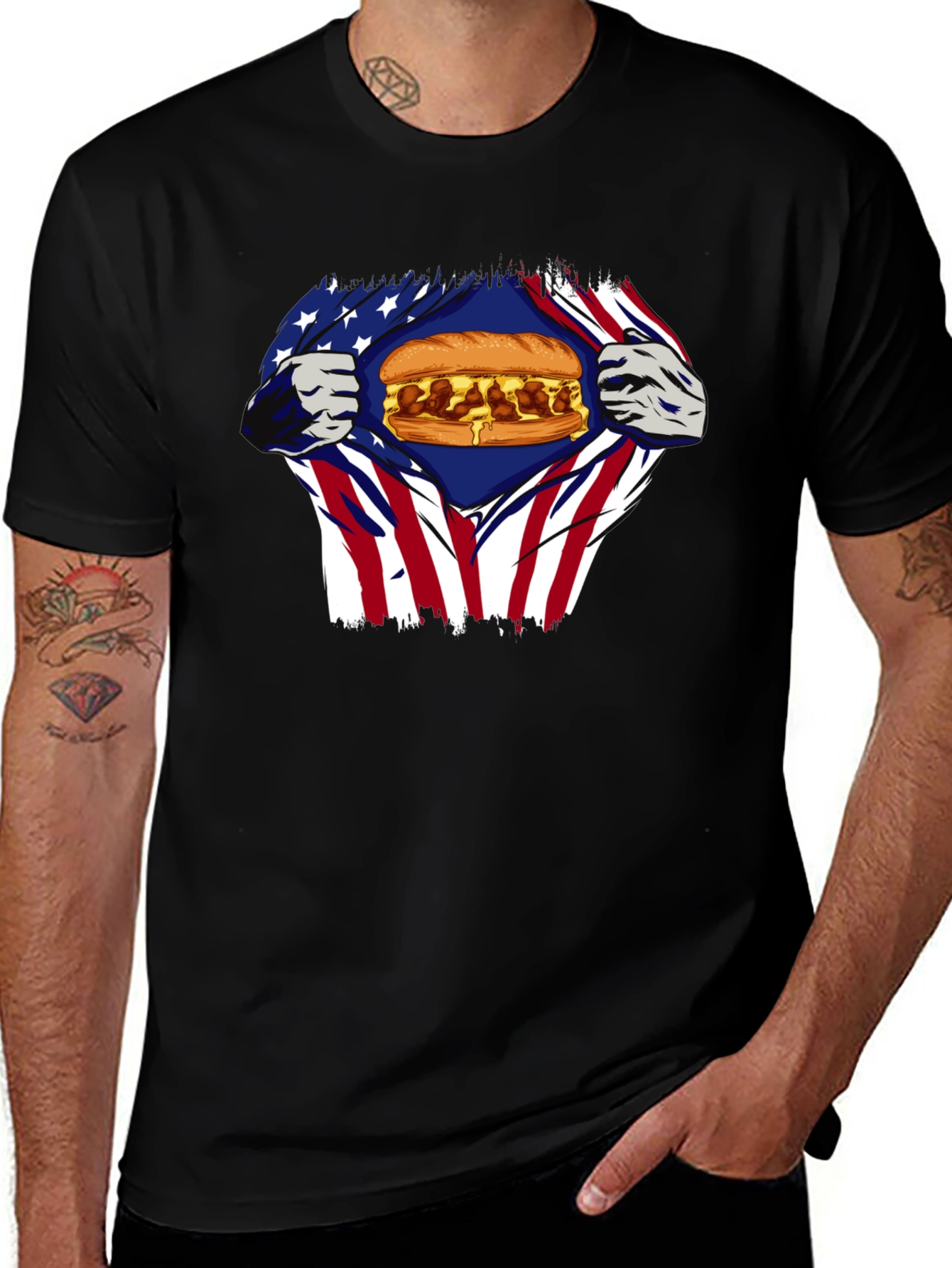 American Flag Meatball Sub T-Shirt