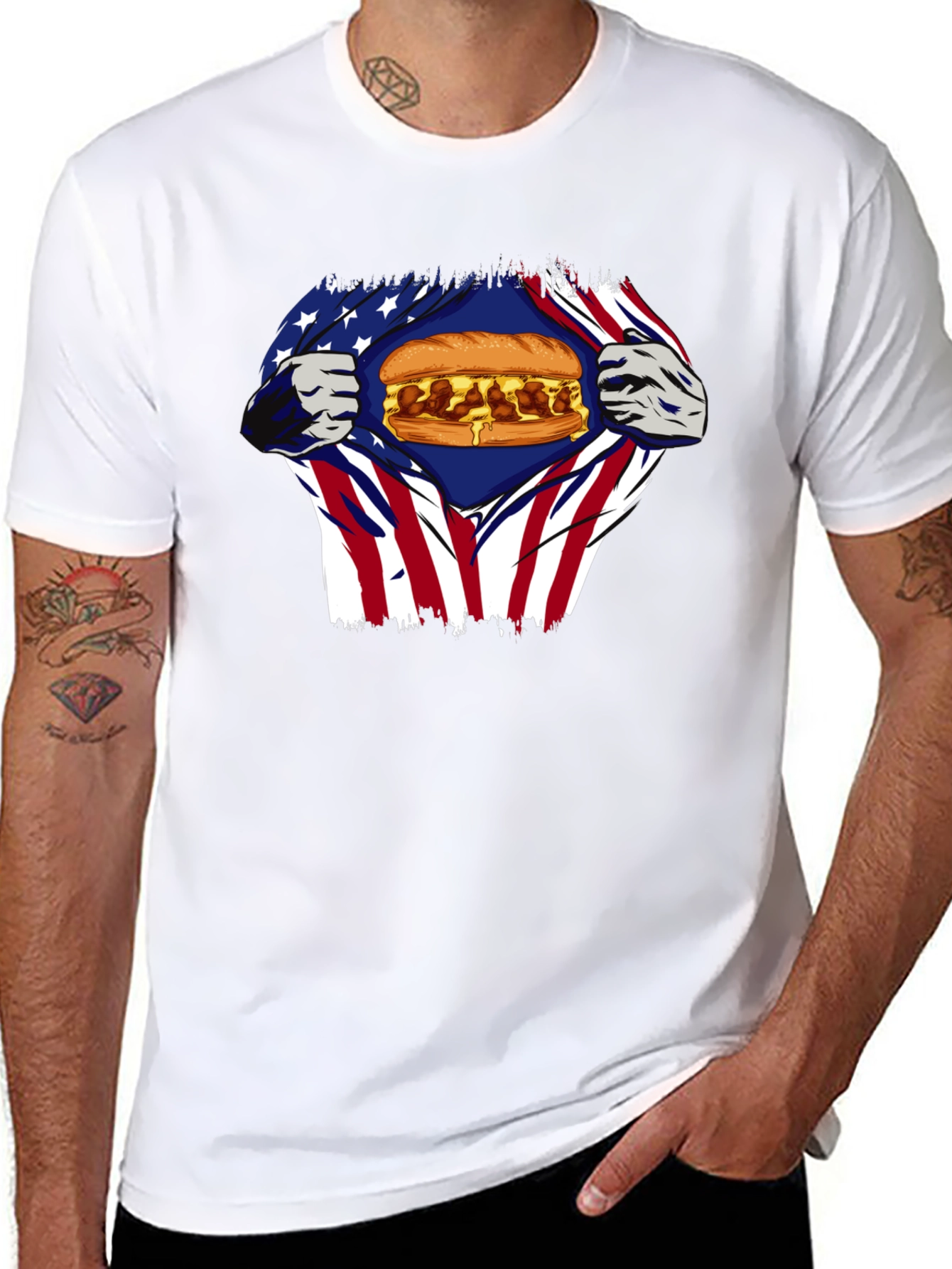 American Flag Meatball Sub T-Shirt