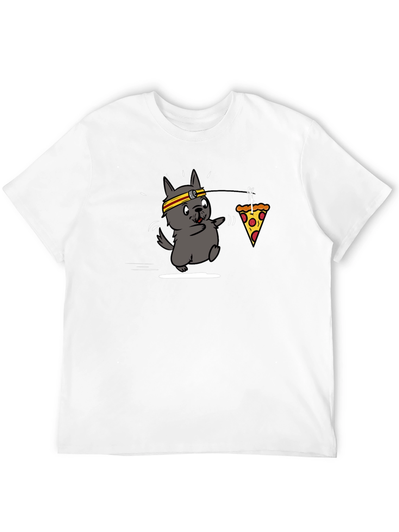 Cartoon Dog Pizza Run T-Shirt